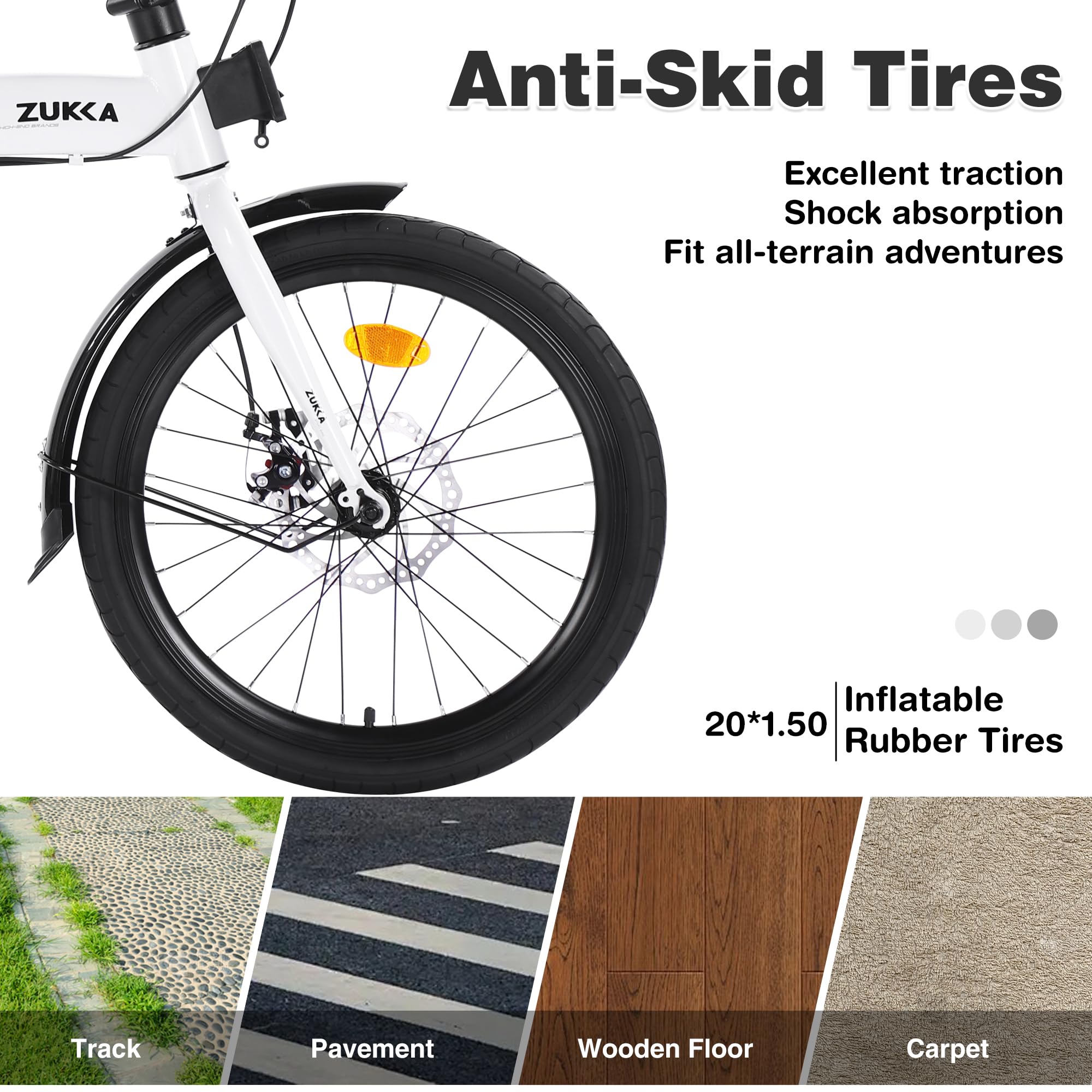 20 Inch 7-Speed Folding Bike for Adults - Adjustable Stem & Seat, Lightweight Foldable Bicycle for Men & Women - Perfect for Commuting, Traveling & Beach Cruising