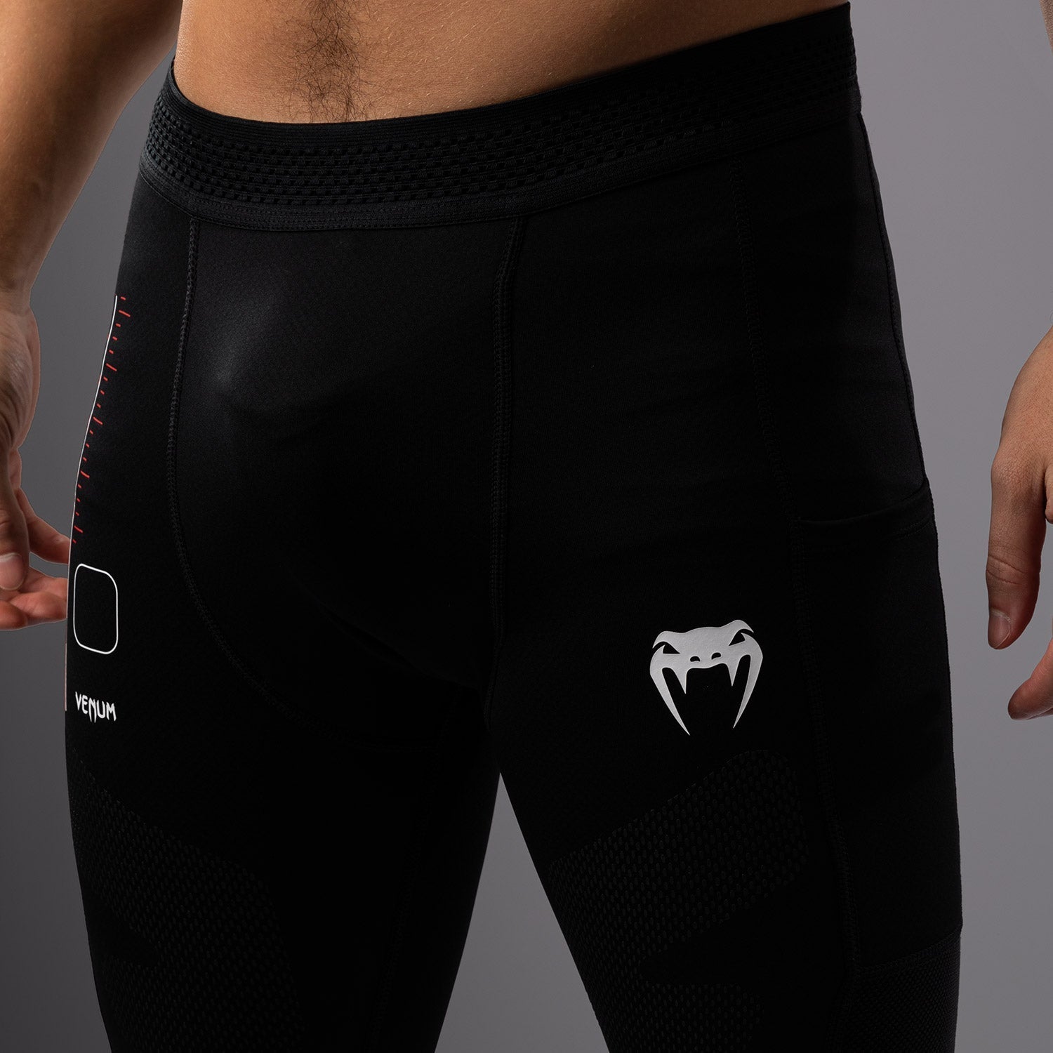 Venum Tactical XT Spats - Black/Fire Red MMA Grappling Leggings for Combat Sports & Training