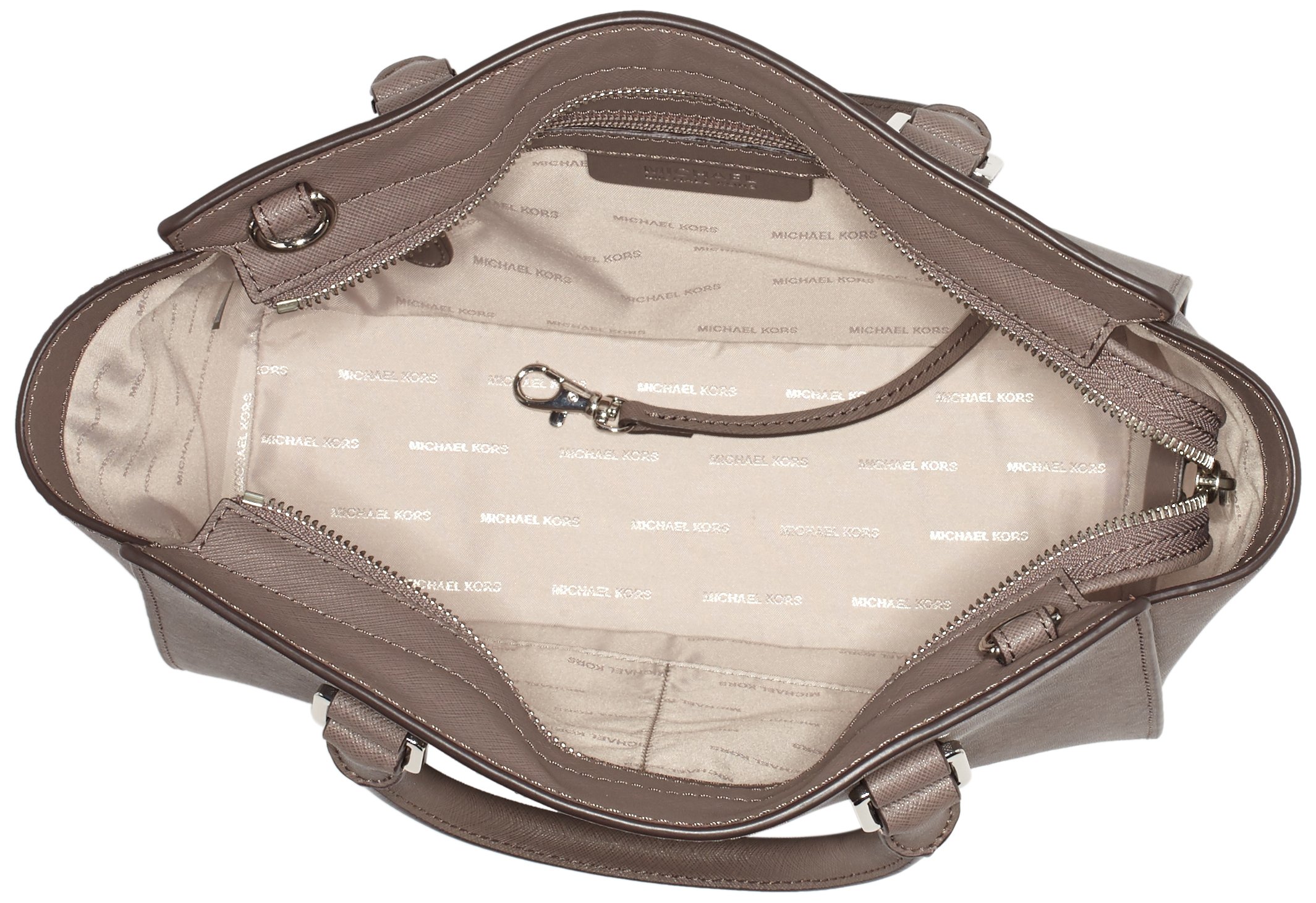 MICHAEL Michael Kors Selma Medium Satchel Shoulder Bag for Women - Cinder Gray Crossbody Purse | Fashionable Handbag for Work, Travel & Everyday Use