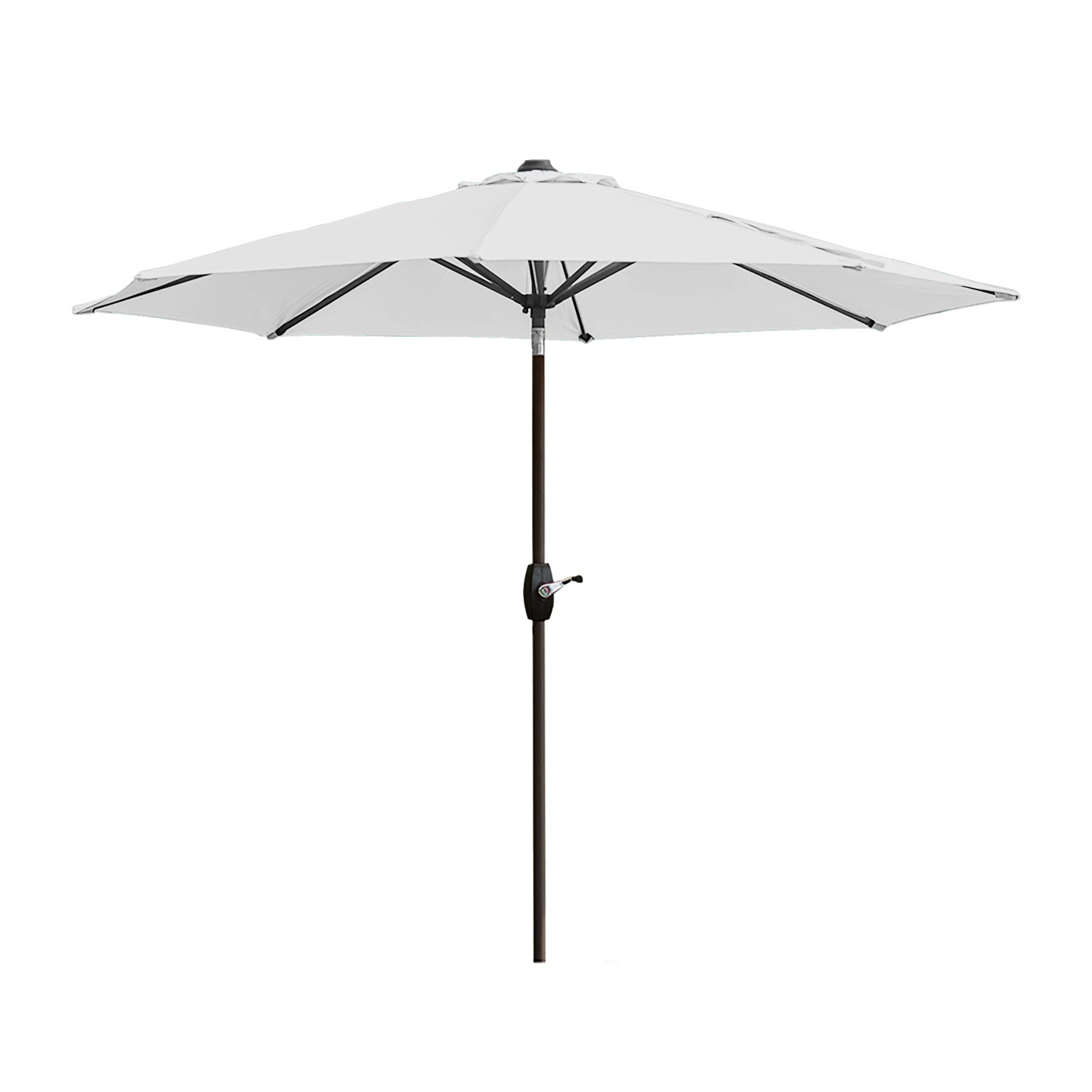 WO Home Furniture 9ft Outdoor Patio Umbrella with Base Kit - Round Market Table Umbrella for Sun Shade | Perfect for Backyard, Poolside, and Outdoor Dining Areas