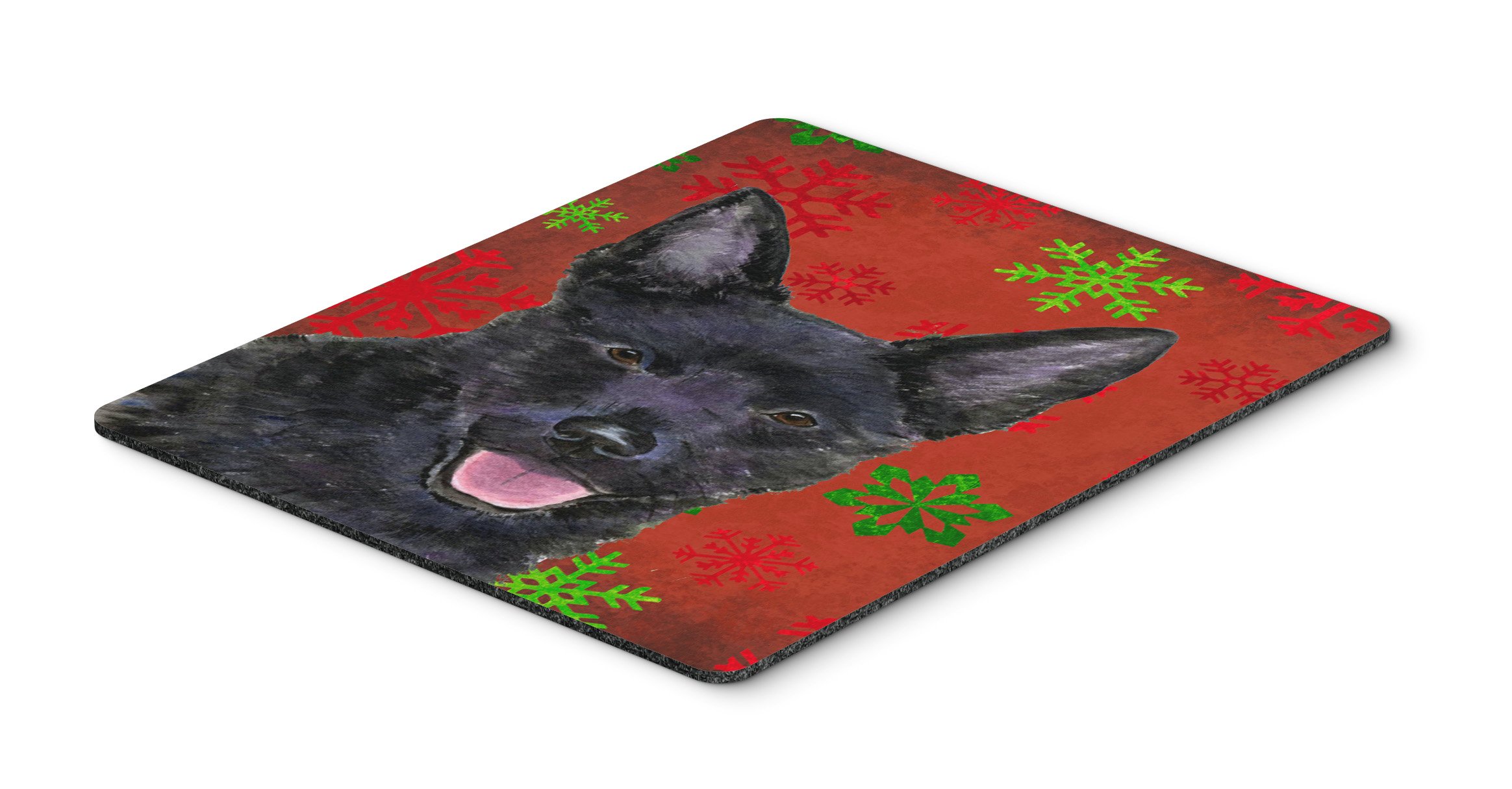 Australian Kelpie Red Green Snowflakes Christmas Mouse Pad & Hot Pad - Washable Large Mouse Mat for Home, Office, Gaming & Computer Use - Perfect Holiday Gift for Dog Lovers