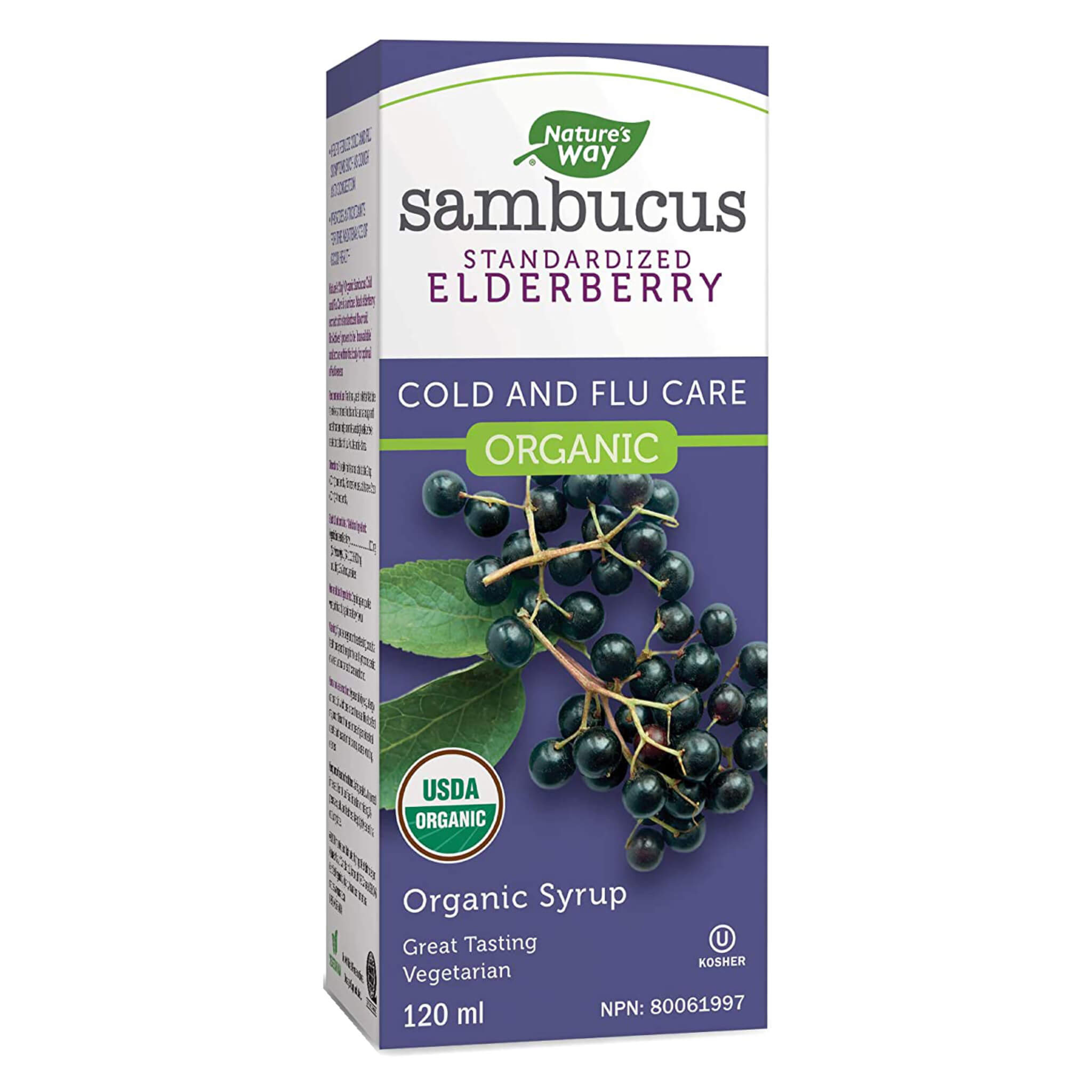 Organic Sambucus Elderberry Syrup for Cold & Flu Relief - Immune Support Supplement for Adults & Kids - Perfect for Daily Wellness & Seasonal Defense