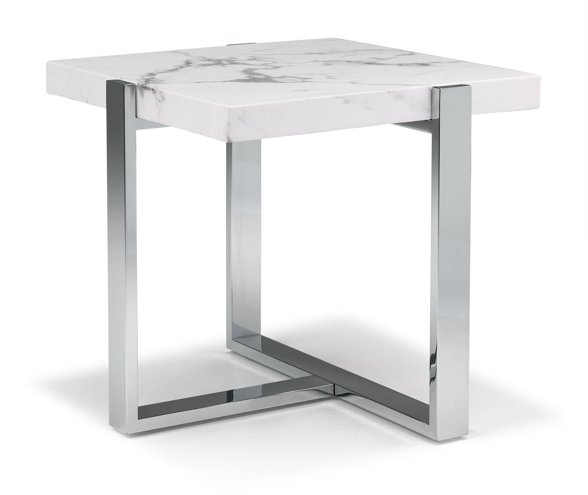 Bellissimo 22.75 Inch Modern End Table - White & Grey Finish - Perfect for Living Room, Bedroom, or Office Side Table