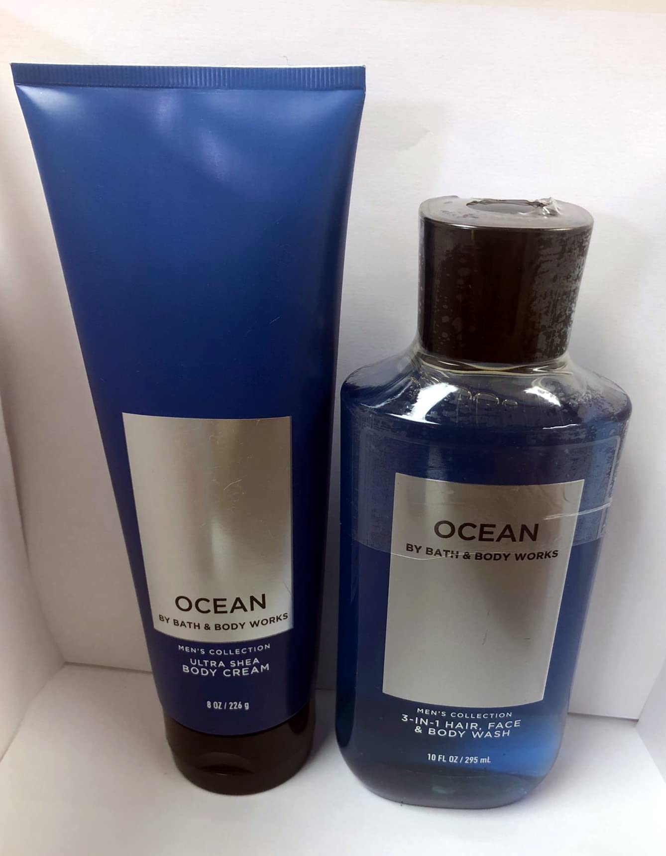 Bath & Body Works Men's Ultra Shea Body Cream & 2-in-1 Hair & Body Wash - Ocean Scent | Hydrating Moisturizer & Cleanser for Men | Gym, Travel & Daily Skincare Routine