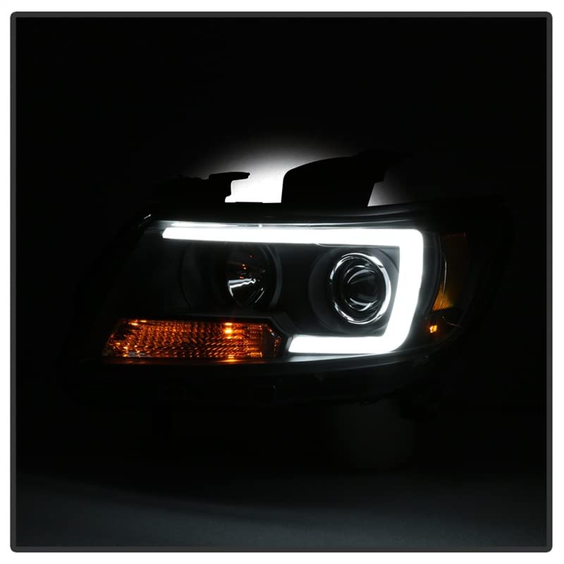 Spyder 5085283 Black LED Dry Bar Projector Headlights for 2015-2019 Chevy Colorado - Upgrade Your Truck Lighting for Off-Road & Night Driving