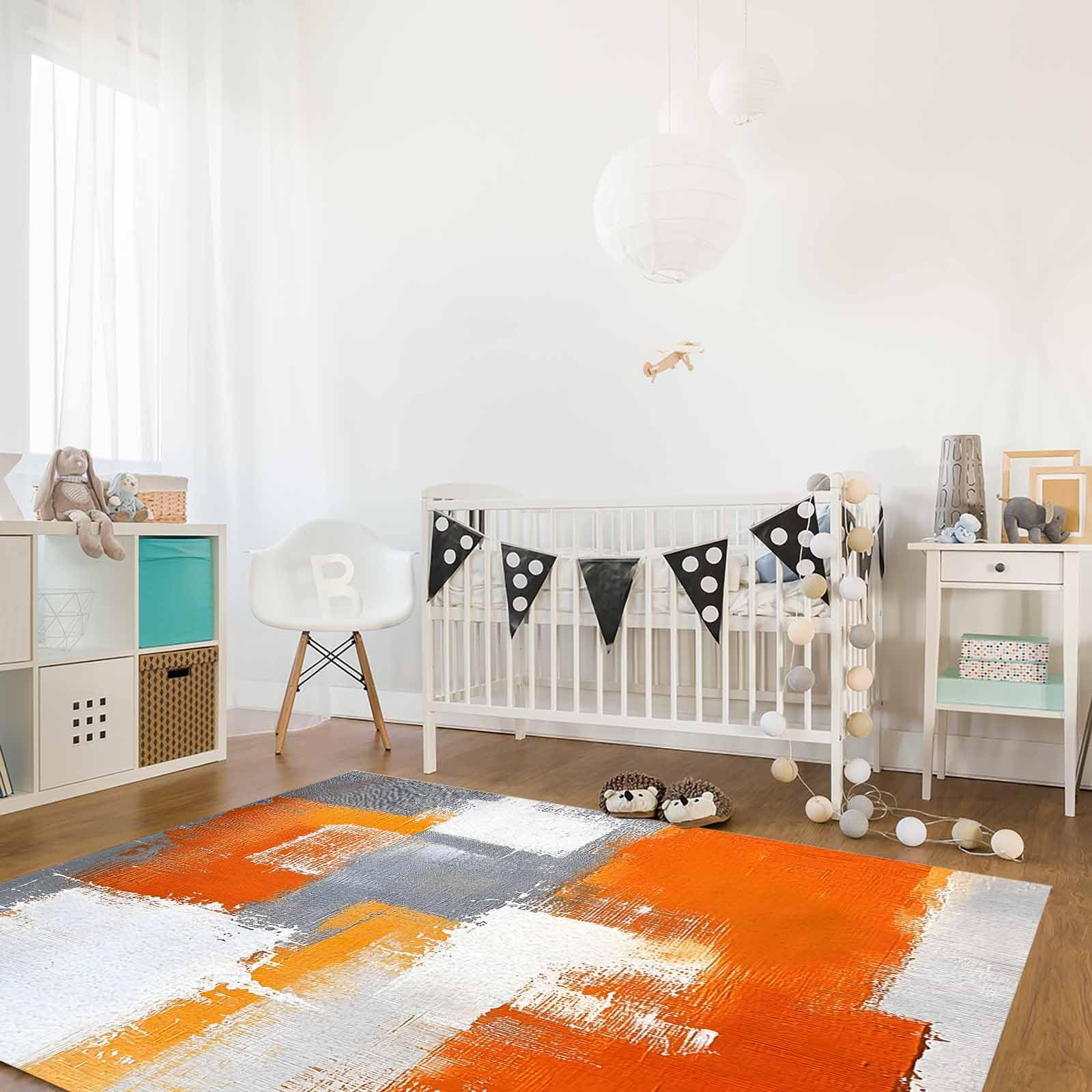 Burnt Orange Shag Area Rug 2'8