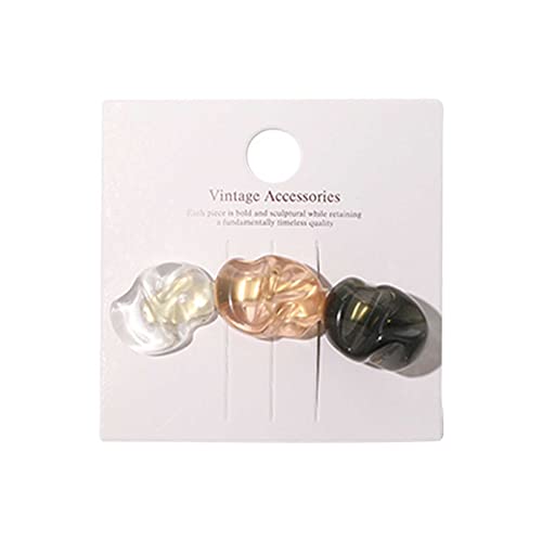 Handmade Acrylic Resin Metal Hair Clips - Fashionable Gold Hair Barrettes & Hairpins for Women & Girls | Cute Hair Accessories & Headwear Styling Tools | Perfect Gift for Birthdays, Weddings & Daily Wear (One Size)