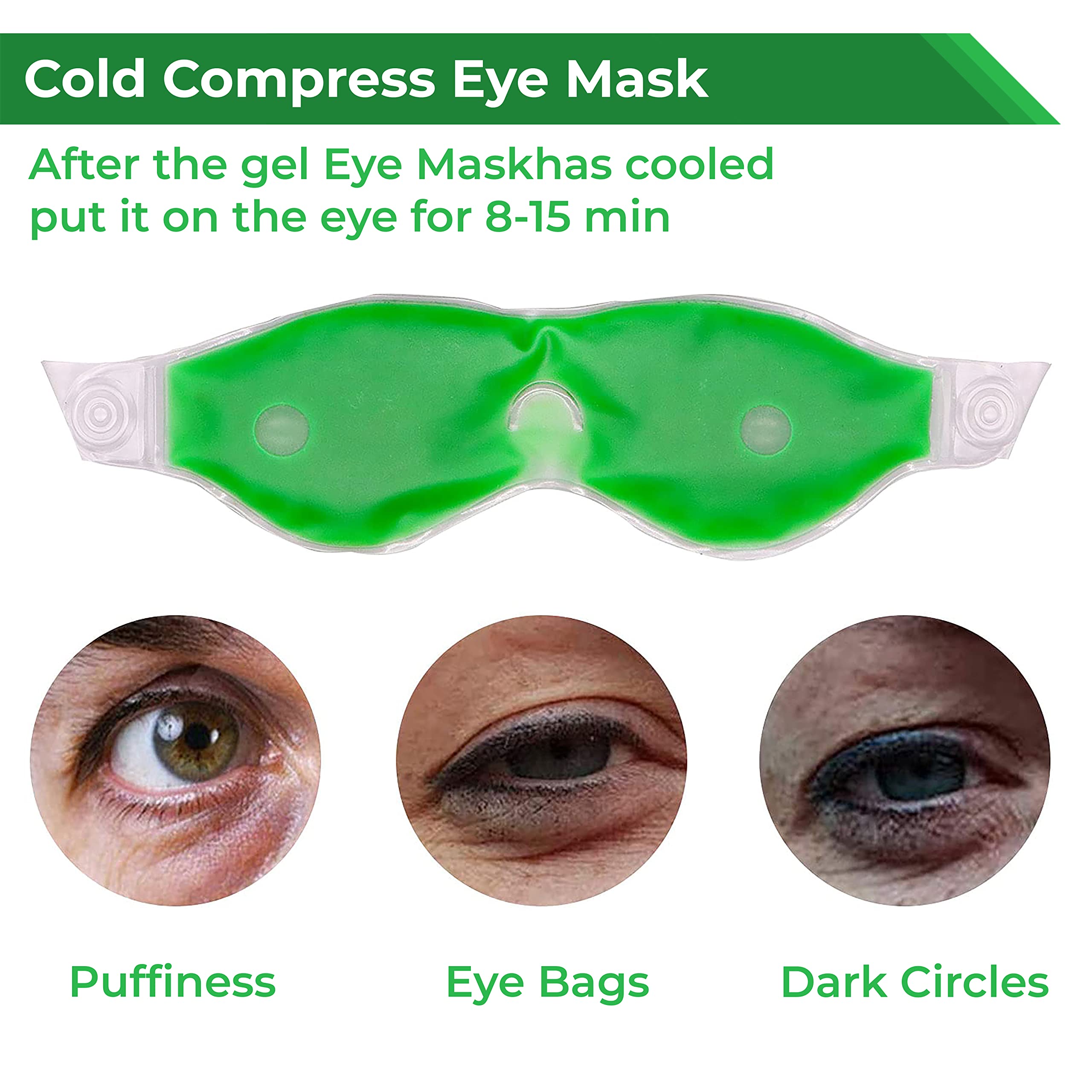 MAPPERZ Aloe Vera Cooling Gel Eye Mask - Soothing Ice Pack for Puffy Eyes, Dark Circles & Sunburn Relief | Reusable Sleeping Mask for Summer & Travel | Pack of 1 | Perfect for Spa Days, Morning Refresh & Post-Workout Recovery