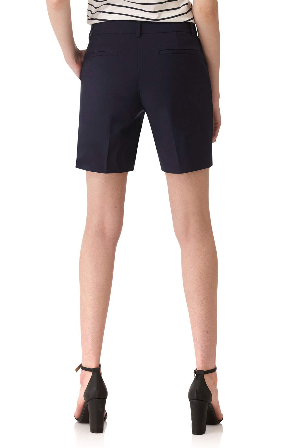 Rekucci Women's Cotton Blend Bermuda Shorts - 8 Inch Inseam Walking Shorts with Pockets | Casual Summer Shorts for Women | Perfect for Beach, Travel & Outdoor Activities