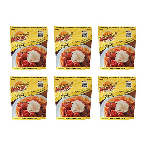 Carbon's Golden Malted Original Waffle & Pancake Mix - 32oz (6-Pack) | Premium Breakfast Flour for Belgian Waffles, Fluffy Pancakes & Family Brunch