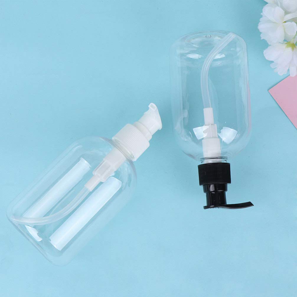 DOITOOL 5-Pack 350ml Clear Plastic Pump Bottle Dispenser - Refillable Empty Soap Bottle for Shampoo, Lotion, Body Wash & Face Wash | Travel-Friendly Bathroom & Kitchen Containers for Home, Gym & Hotel Use