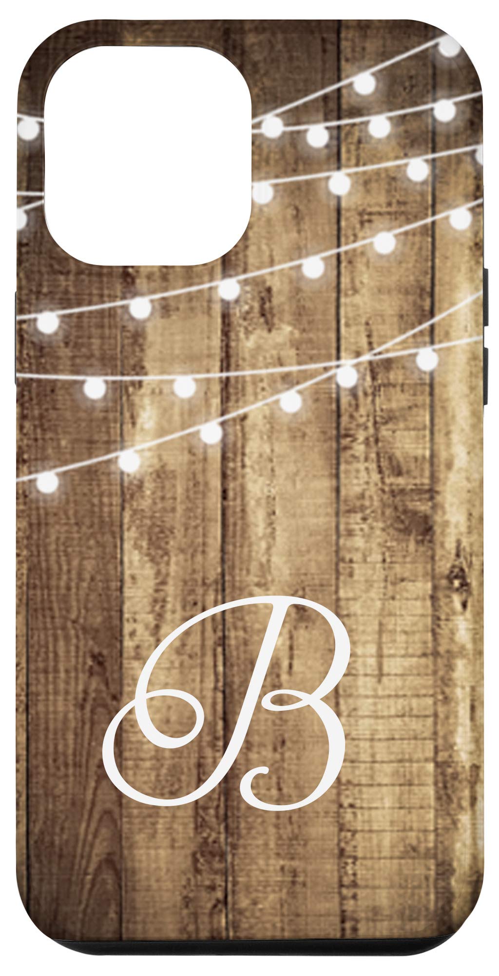 iPhone 12 Pro Max Custom Monogram Case - Personalized Letter B Initial Design, Rustic Farmhouse Style Protective Cover for Women & Men | Perfect Gift for Birthday, Anniversary & Holidays