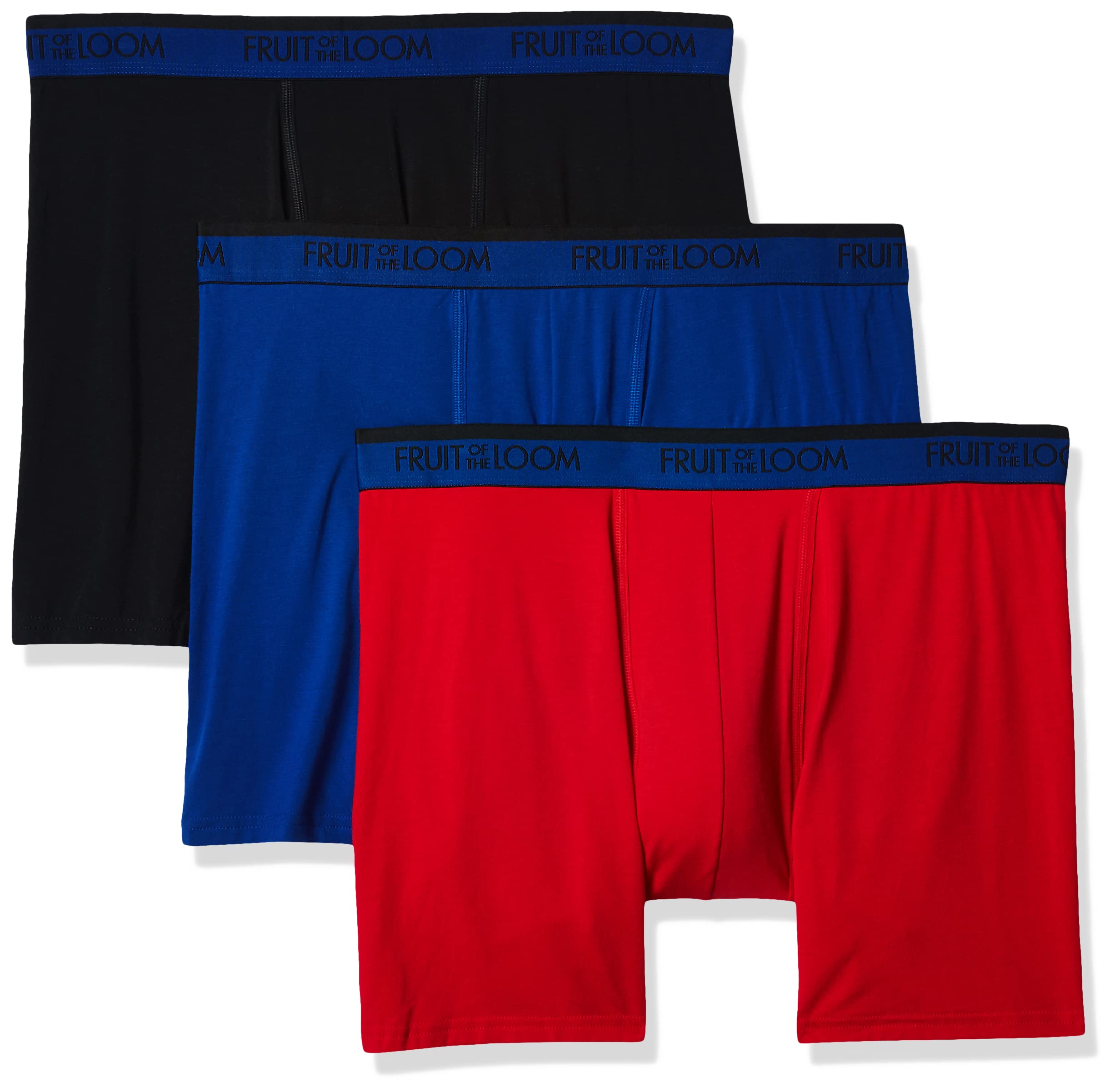 Fruit of the Loom Men's 3-Pack Premium Cool Blend Boxer Briefs - Soft Breathable Underwear for All-Day Comfort - Perfect for Workout, Sports & Everyday Wear