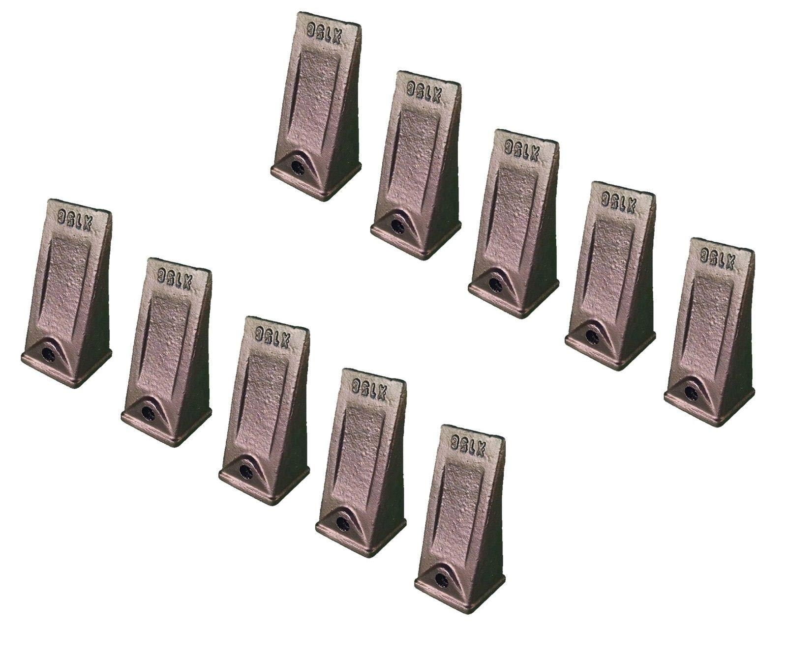 Hensley Style Mini Excavator Bucket Teeth - 10 Pack X156S Replacement Dirt Bucket Teeth for Small Excavators - Perfect for Digging, Trenching & Landscaping Projects