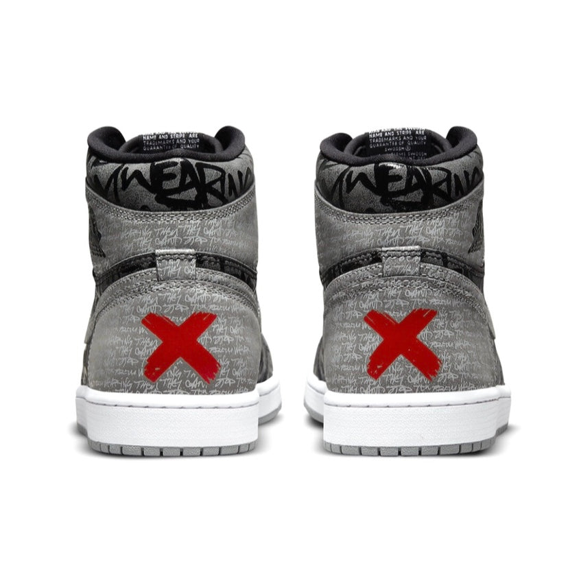 Air Jordan 1 Retro High OG Rebellionaire Sneakers - Black White Particle Grey Basketball Shoes for Men - Streetwear & Casual Wear