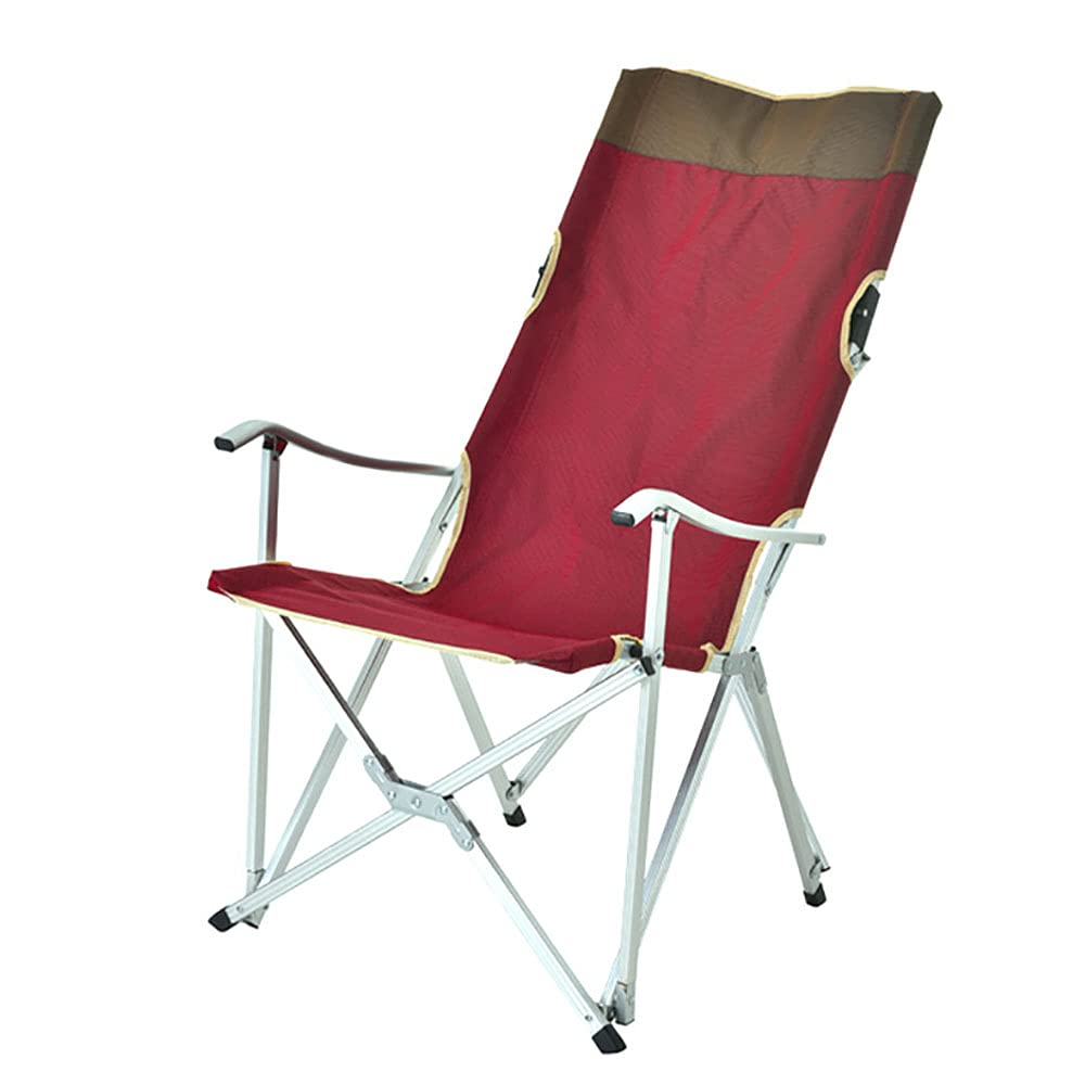 URJEKQ Ultra Lightweight Folding Camping Chair - Portable Outdoor Chair for Camping, Fishing, Beach, BBQ & Garden Use - Compact Design for Easy Transport & Storage (Red)