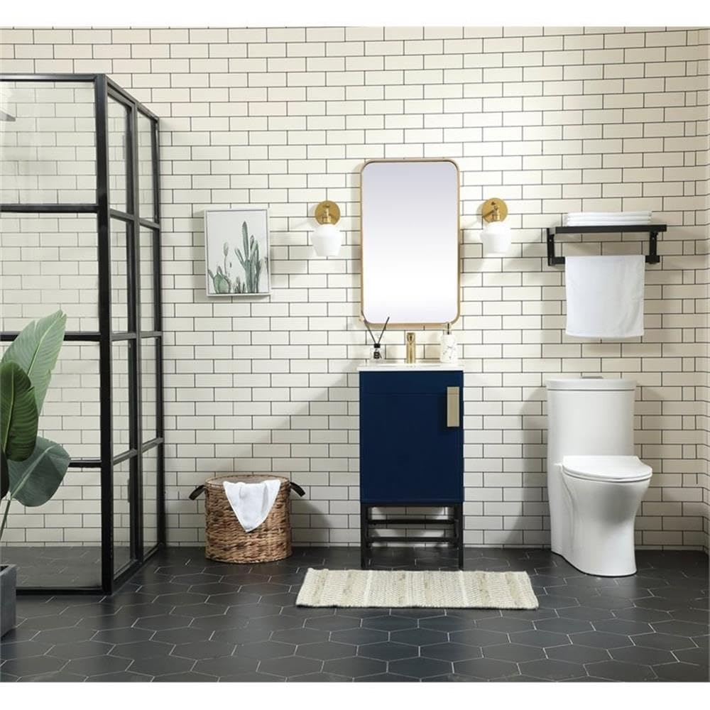 Modern 32-Inch Single Bathroom Vanity with Under Sink Storage - Elegant Black Bathroom Organizer Cabinet for Small Space & Apartment Decor