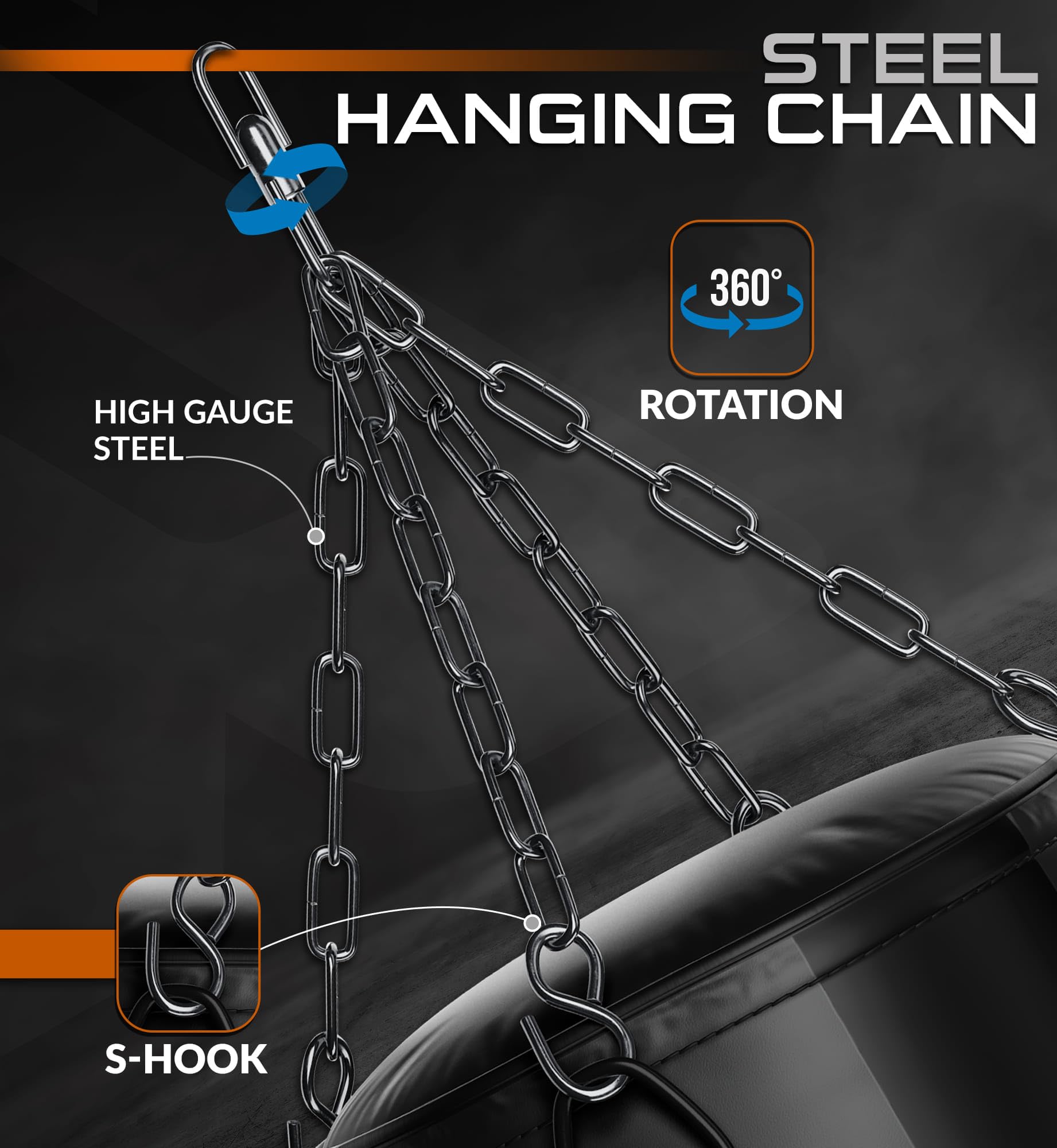 RDX Heavy Duty 5FT Punching Bag for Professional Training - 55lbs Pre-Filled, 110lbs Max Capacity - Boxing Bag Set with Gloves & Steel Hanging Chain - Perfect for Kickboxing, MMA, Muay Thai, BJJ, Karate & Home Gym Workouts - Ideal for Strength Training, Cardio & Combat Sports Practice
