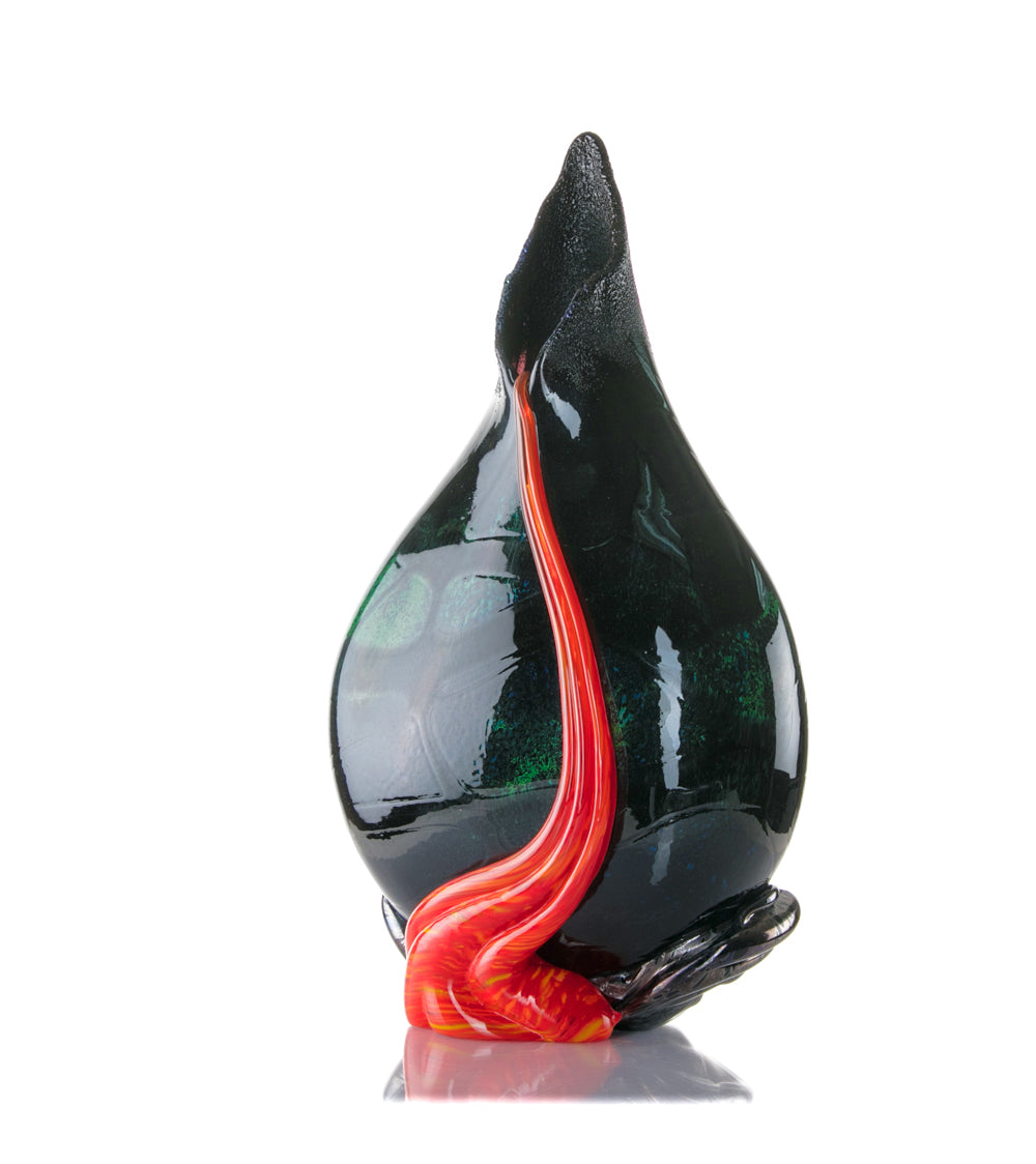 Daniel Moe Black Lava Trail 2 Glass Vessel - Modern Home Decor for Living Room, Office & Wedding Centerpieces