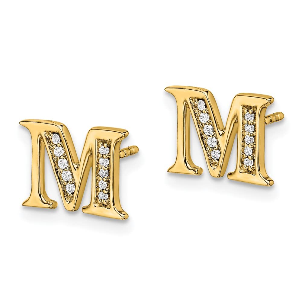 14K Yellow Gold Diamond Initial 