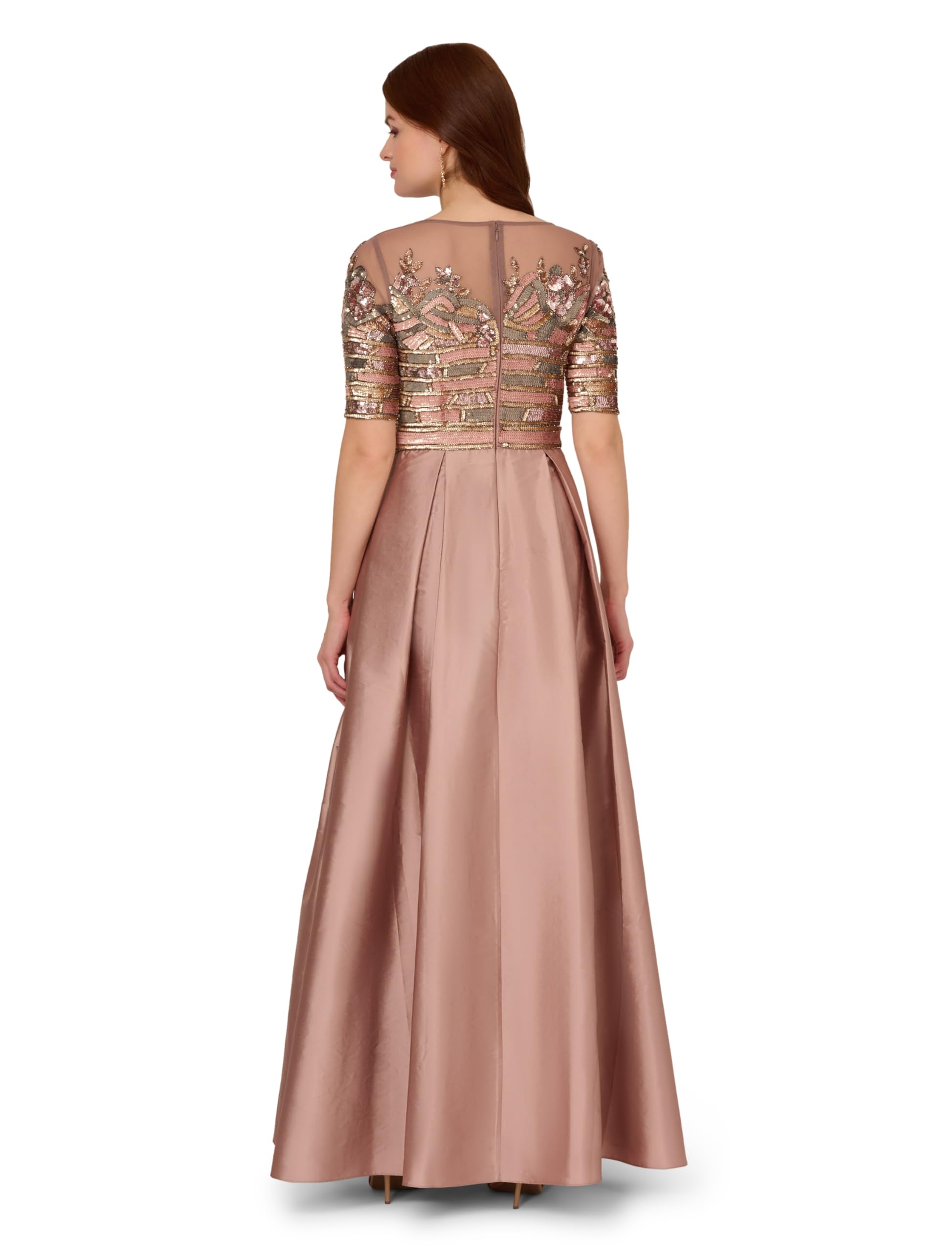 Adrianna Papell Women's Embellished Taffeta Cocktail Dress for Evening Parties & Special Occasions