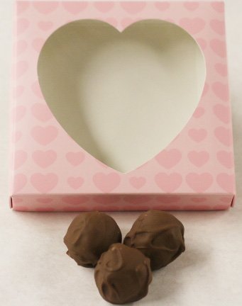 Scott's Cakes 1lb Milk Chocolate Covered Butter Pecan Truffles - Gourmet Chocolate Gift in Pink Heart Box for Valentine's Day, Anniversary & Romantic Occasions