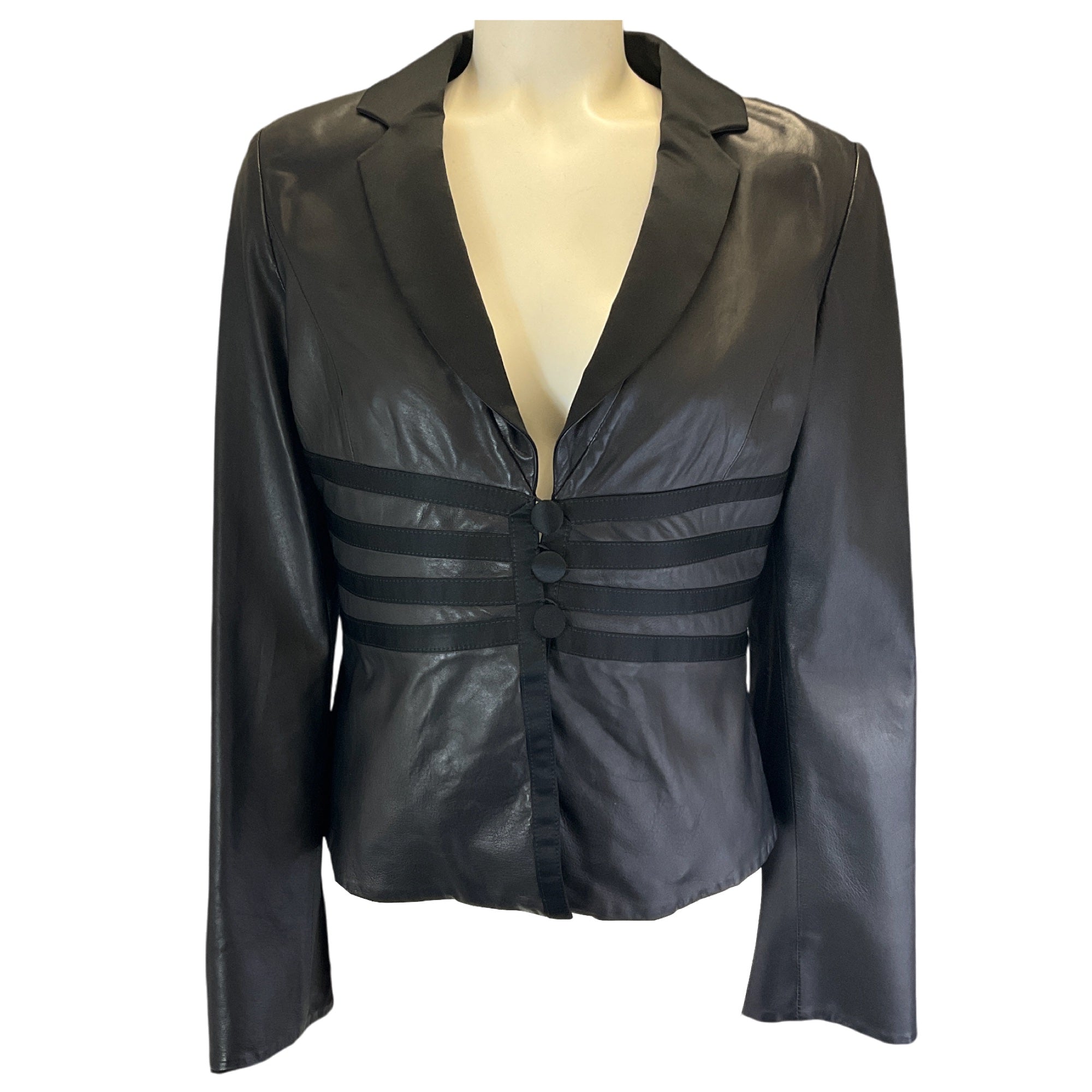 Armani Collezioni Black Lambskin Leather Jacket for Men - Premium Slim Fit Biker Style Jacket - Perfect for Casual Outings, Nightlife & Fashion Events