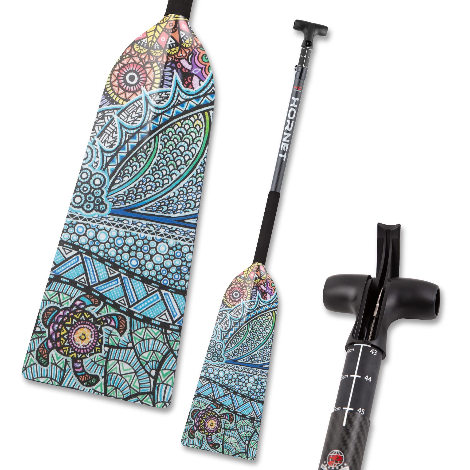 Premium Carbon Fiber Dragon Boat Paddle - IDBF Approved Adjustable Paddle for Racing & Training - Hornet Watersports Crush Design - Perfect for Competitions, Team Practice & Outdoor Water Sports