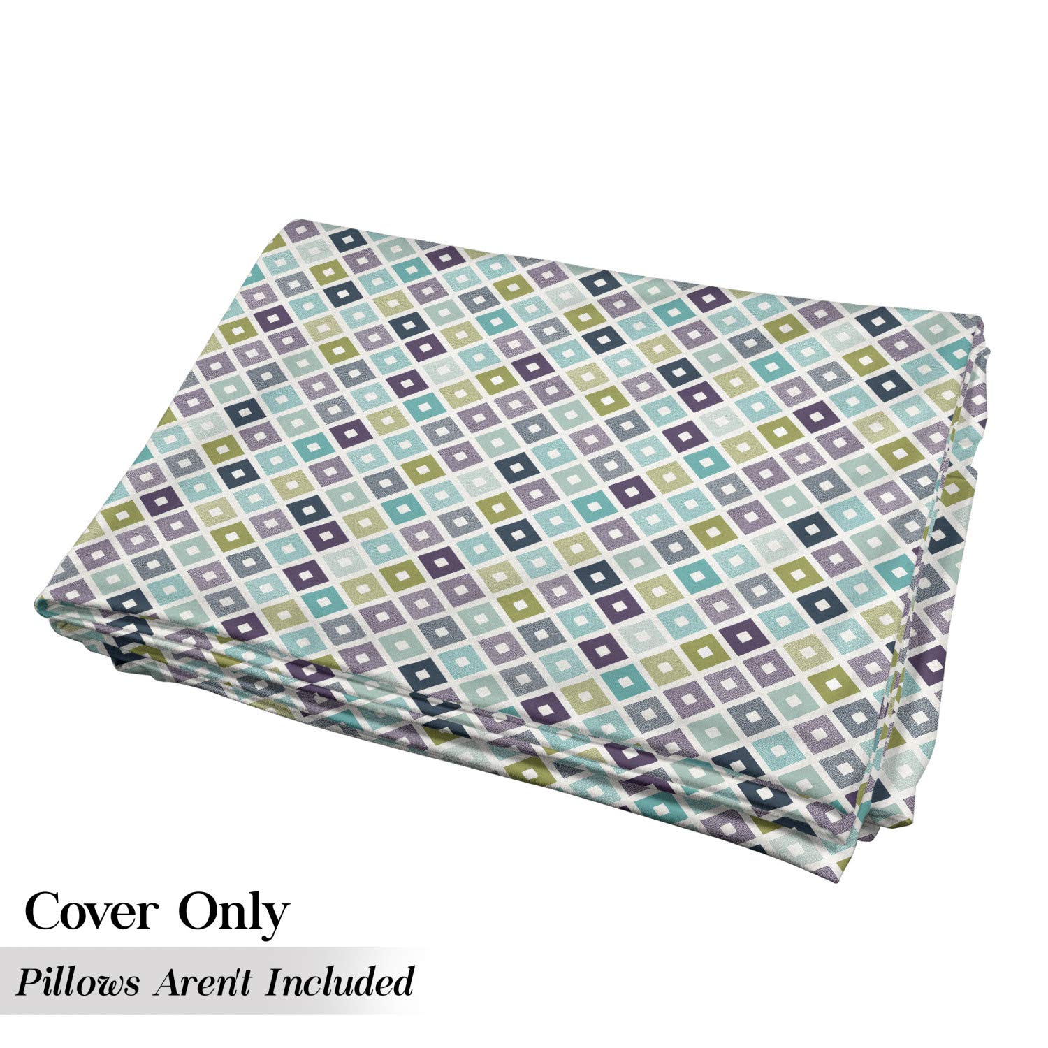 Ambesonne Modern Floor Pillow Lounger Cover - Seamless Geometric Rhombus & Triangle Doodle Pattern - Printed Fabric Case for 5 Pillows (88