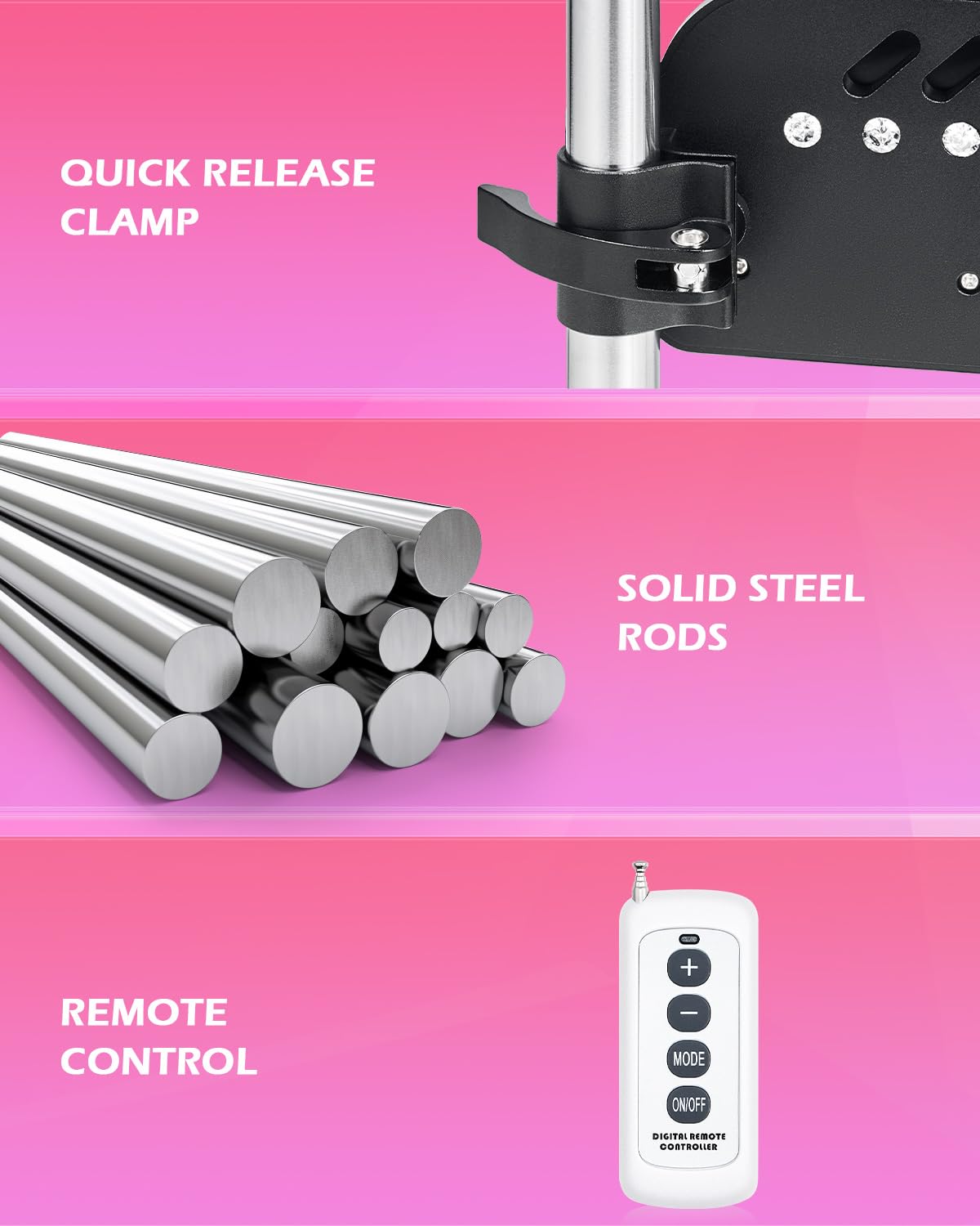 SENSUA Automatic Thrusting Sex Machine for Women & Men - Remote Control Adult Toy with 3 Dildos & 3.5