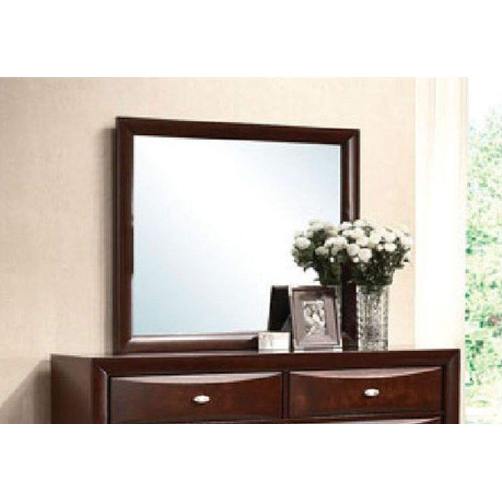 Ireland Wood Framed Vanity Mirror - Espresso Dresser Mirror for Bedroom & Dressing Room