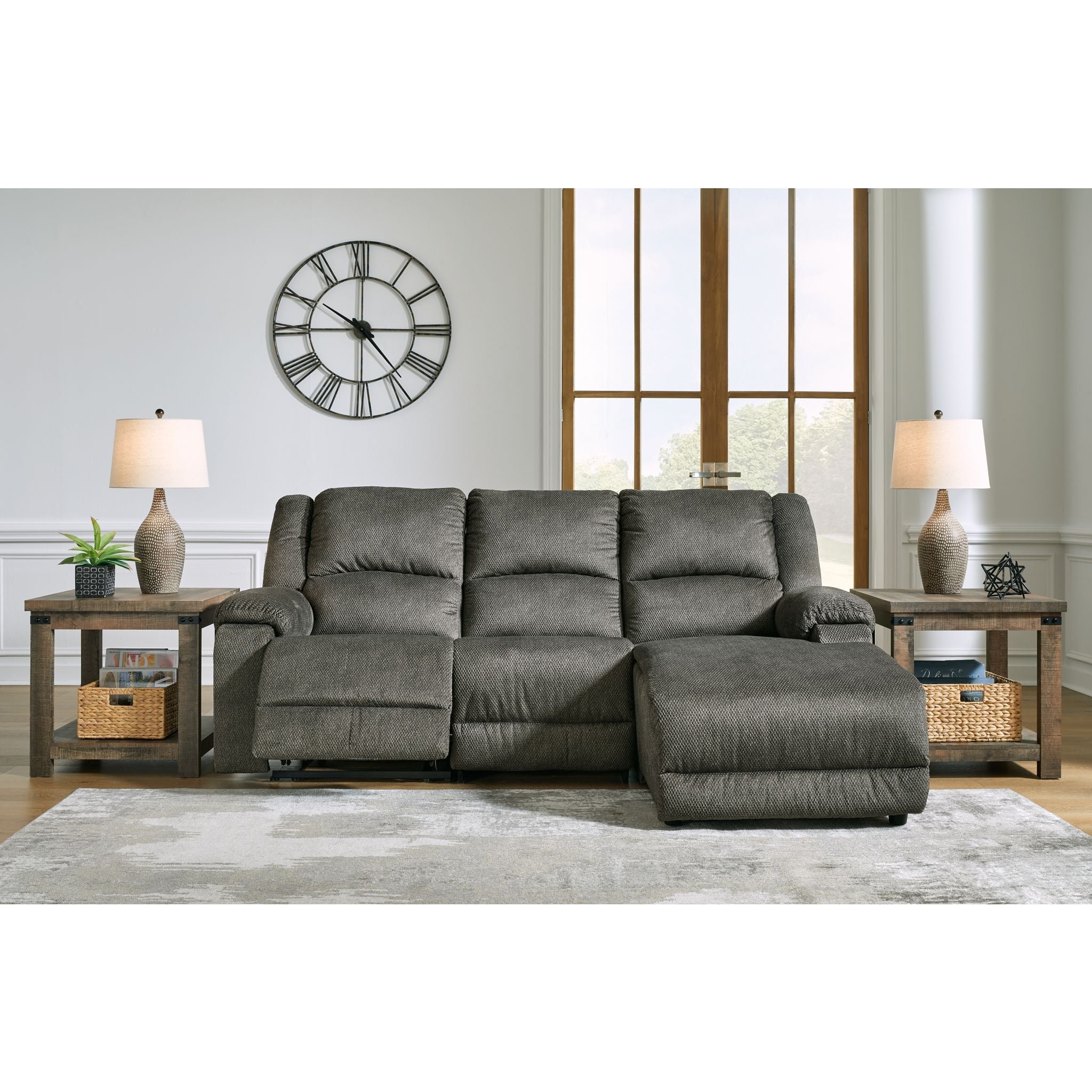 Benlocke 3-Piece Reclining Sectional Sofa Set with Cup Holders - Modern L-Shaped Couch for Living Room, Family Room & Home Theater Comfort