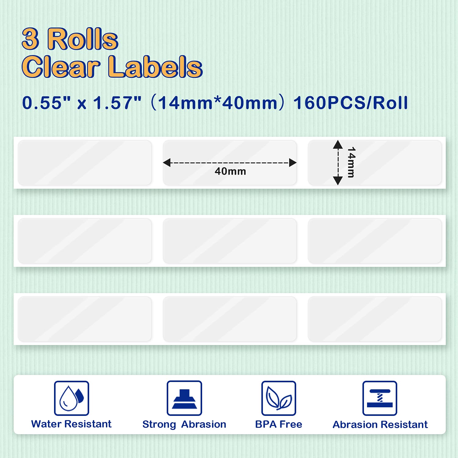 D30 Clear Thermal Label Tape 14mm x 40mm (0.55