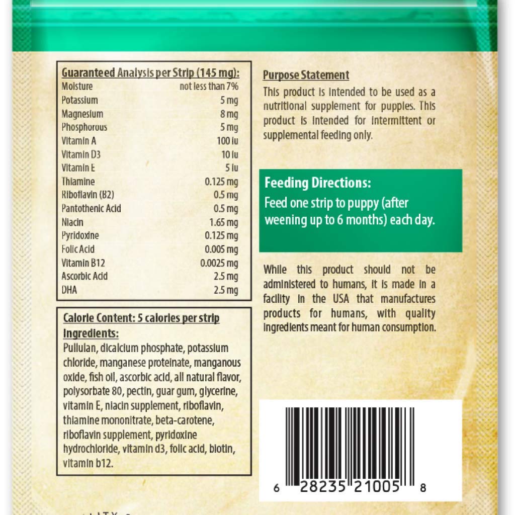 Premium Multi Vitamin for Puppies - Fast-Acting Chewable Strips (30 Count) | Supports Immune System & Bone Health | Ideal for Growing Dogs & Active Puppies