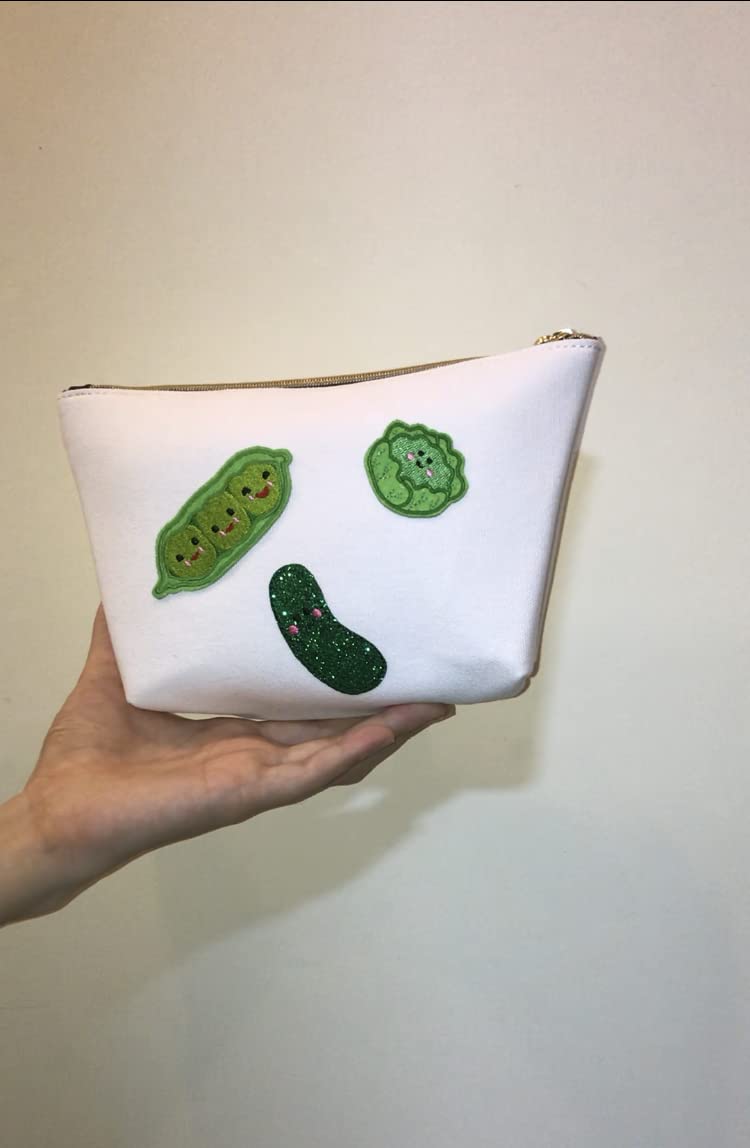 Cute Peas Embroidered Iron On Patch for DIY Clothing, Backpacks & Hats - Fun Fabric Applique for Kids & Adults Craft Projects