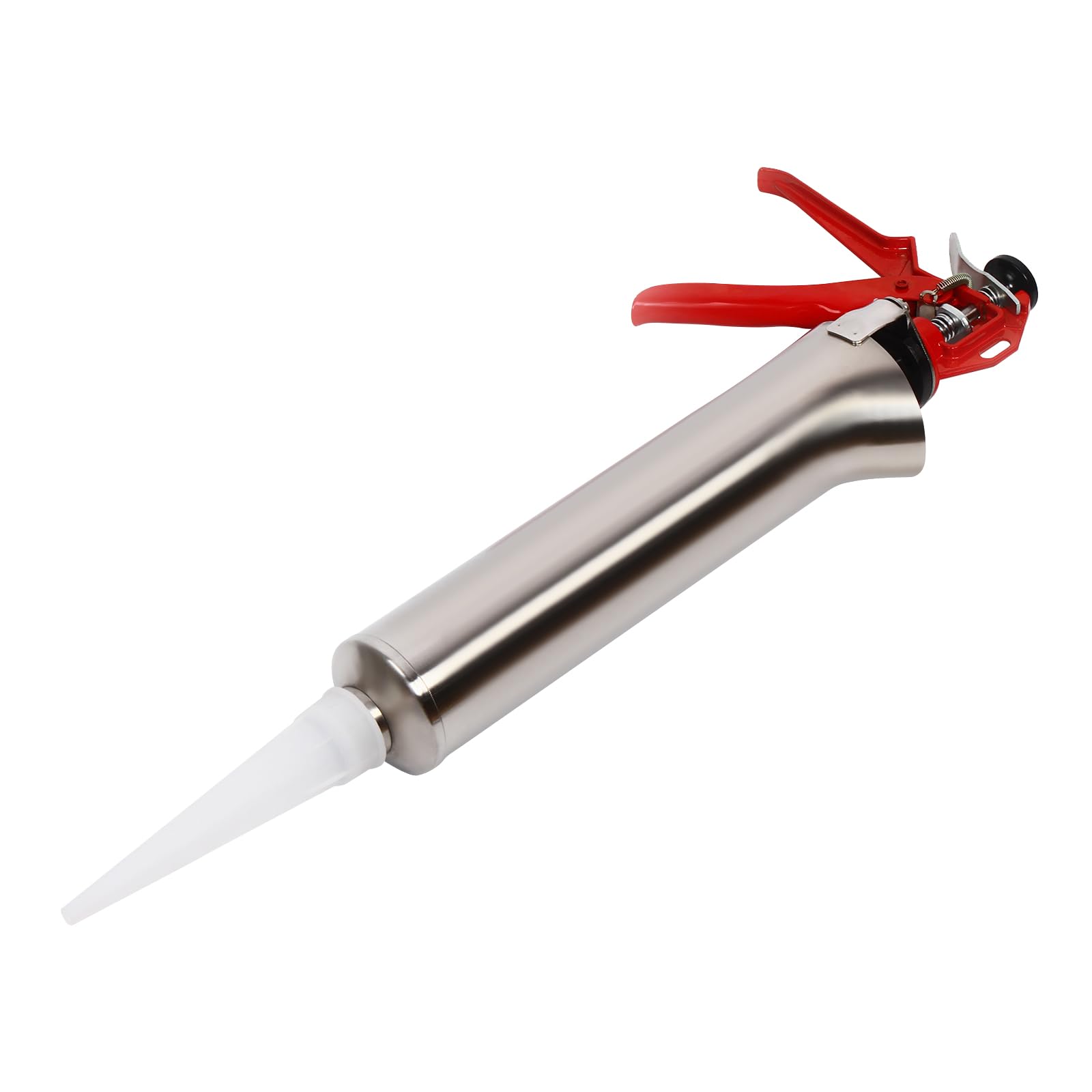 Stainless Steel Caulking Gun with 2 Nozzles - Heavy Duty Mortar Grout Applicator for Cement, Lime & Caulk - Perfect for Construction, Tile Work & DIY Home Repairs