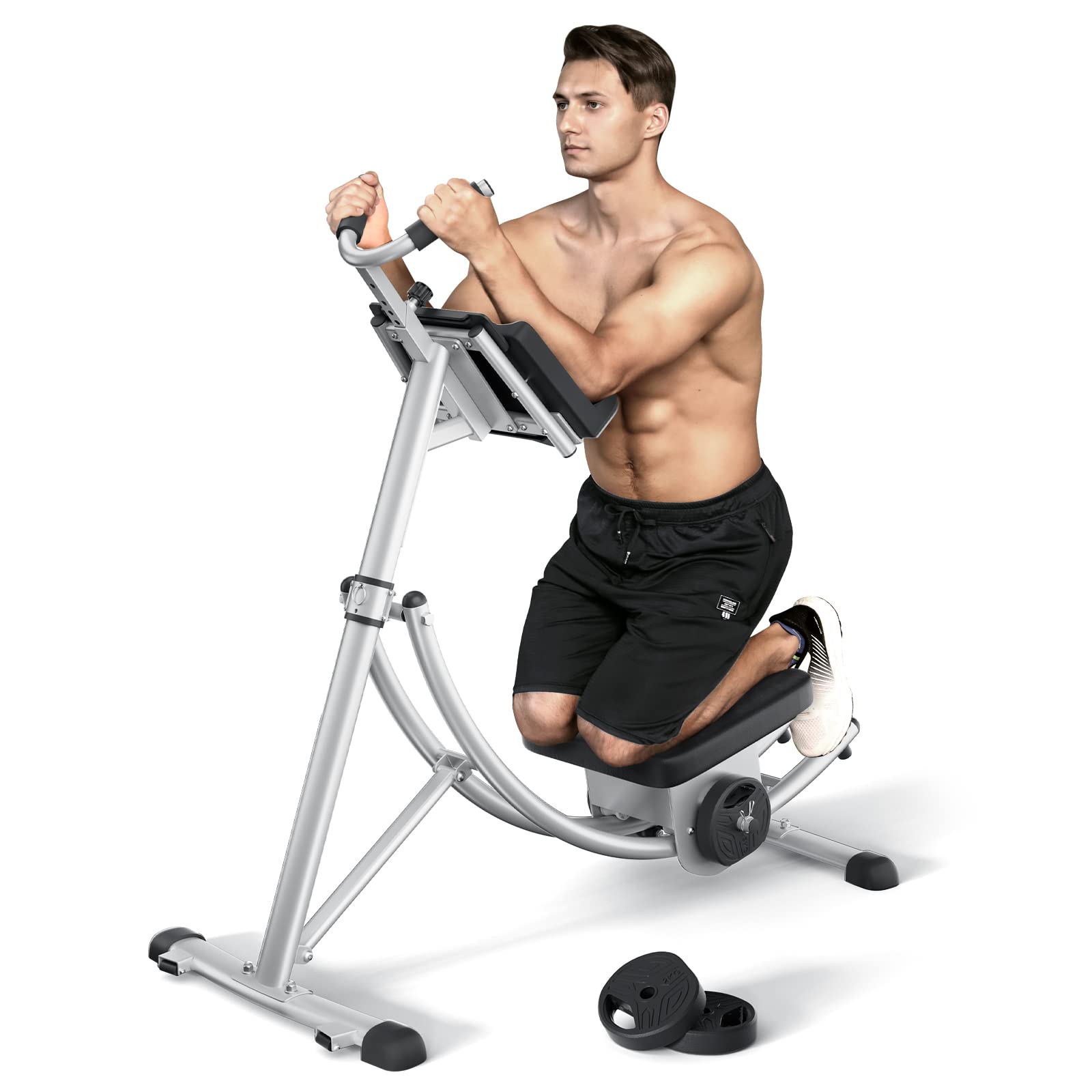 Foldable Abdominal Crunch Machine - 440lbs Capacity Core Exercise Equipment for Home Gym | Neck & Back Support | Portable Fitness Gear for Abs Workout - Perfect for Small Spaces & Home Workouts