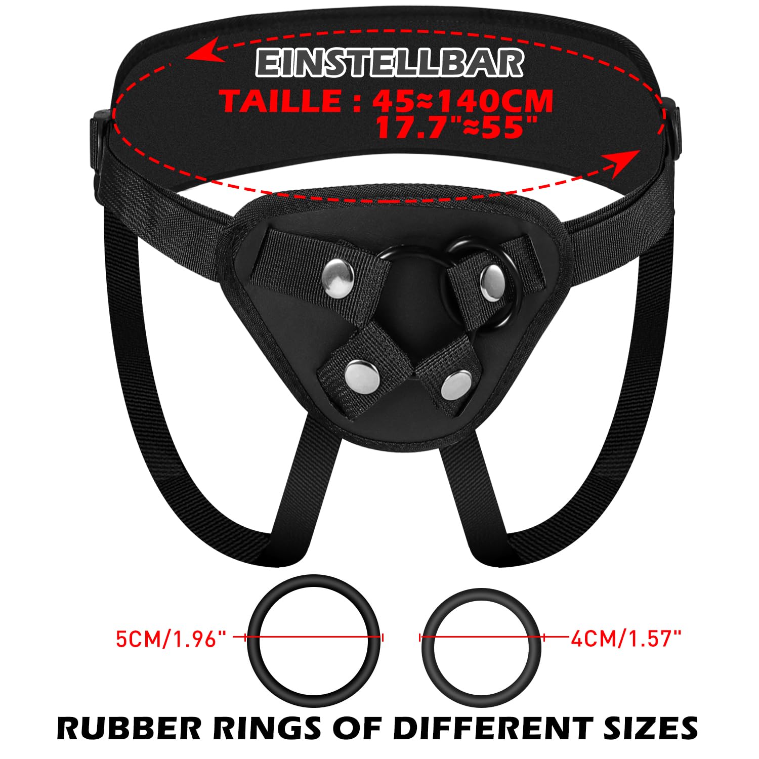 Adjustable Strap On Dildo Harness for Women - Black Wearable Panty Sex Toy for Lesbian Couples | Perfect for Role Play, BDSM & Intimate Couples Play