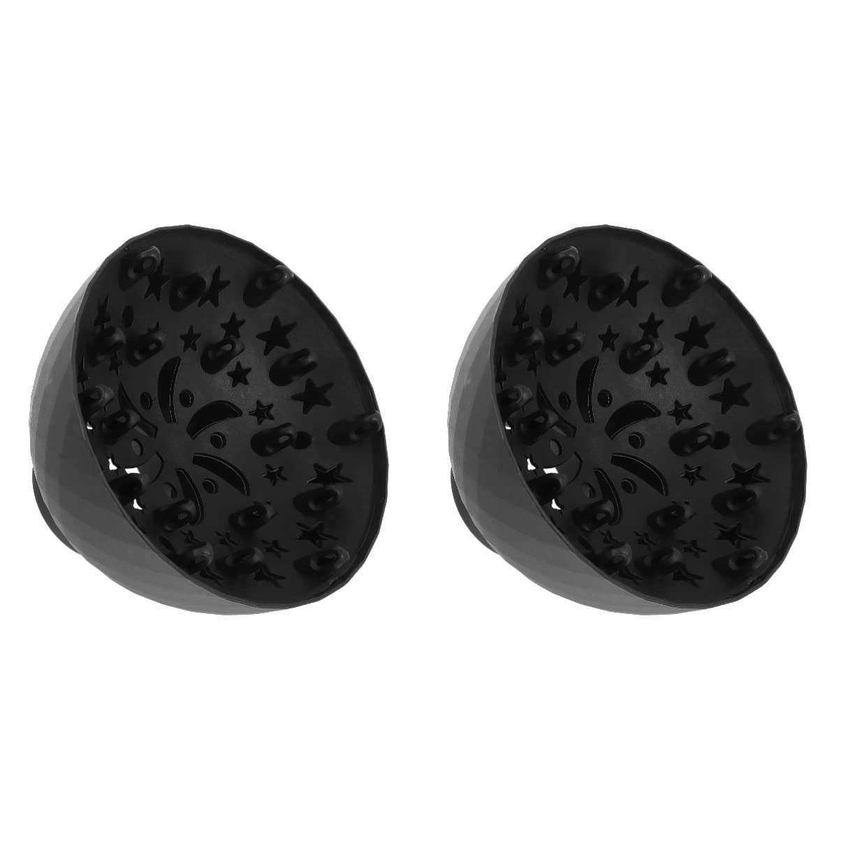 Lurrose 2-Pack Black Salon Nozzle Hair Dryer Diffuser Attachment - Professional Flat Hair Styling Tool for Curly & Wavy Hair - Compatible with Most Hair Dryers - Perfect for Home & Salon Use