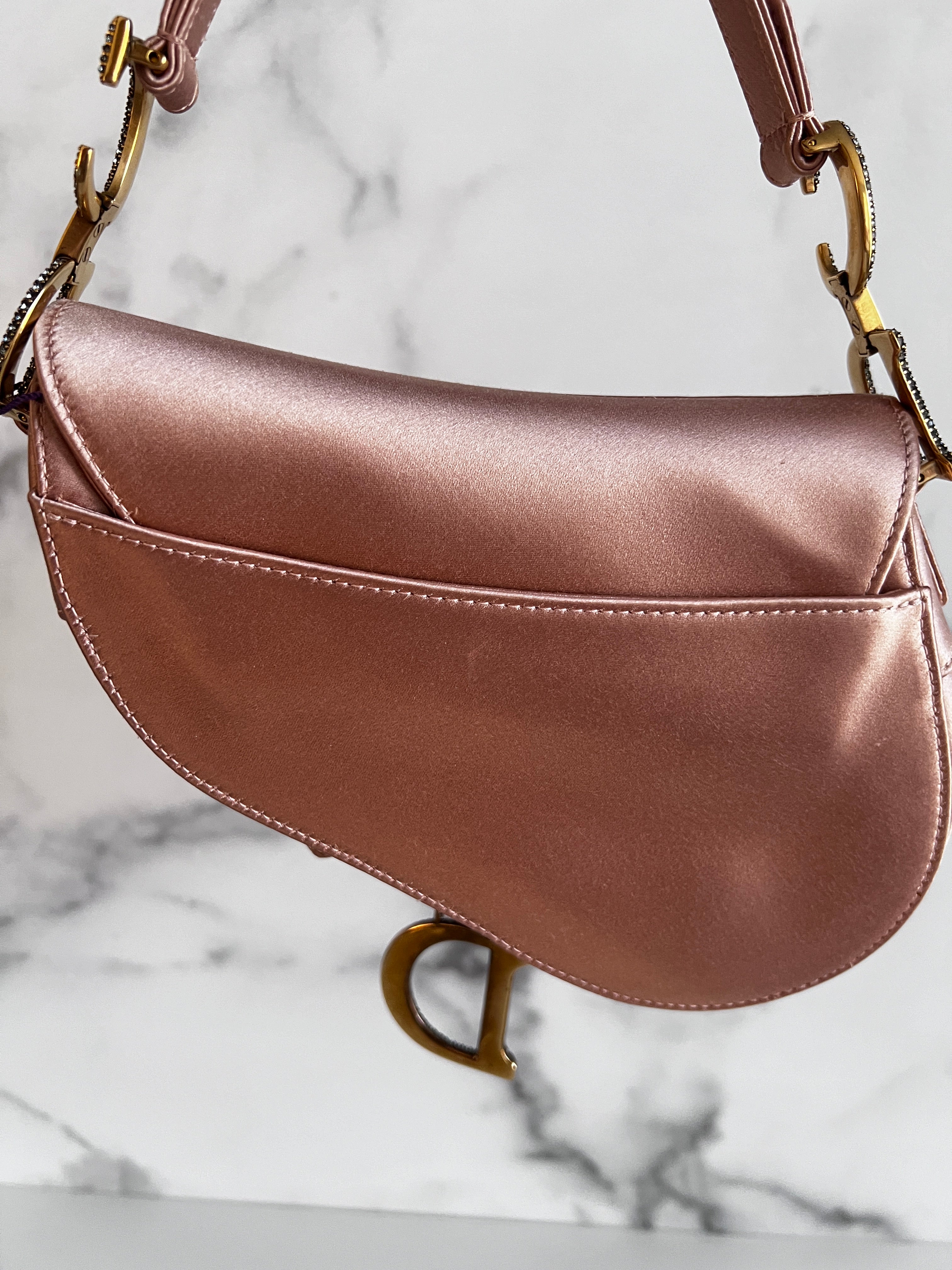 Dior Small Rose Pink Satin Saddle Bag - Luxury Designer Handbag for Women, Perfect for Parties, Weddings & Everyday Elegance