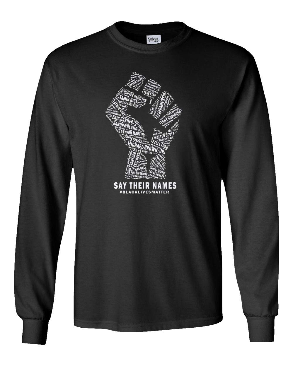 Black Lives Matter Inspiring Leaders Fist Long Sleeve T-Shirt - Civil Rights Activism Apparel for Protests & Social Justice Events