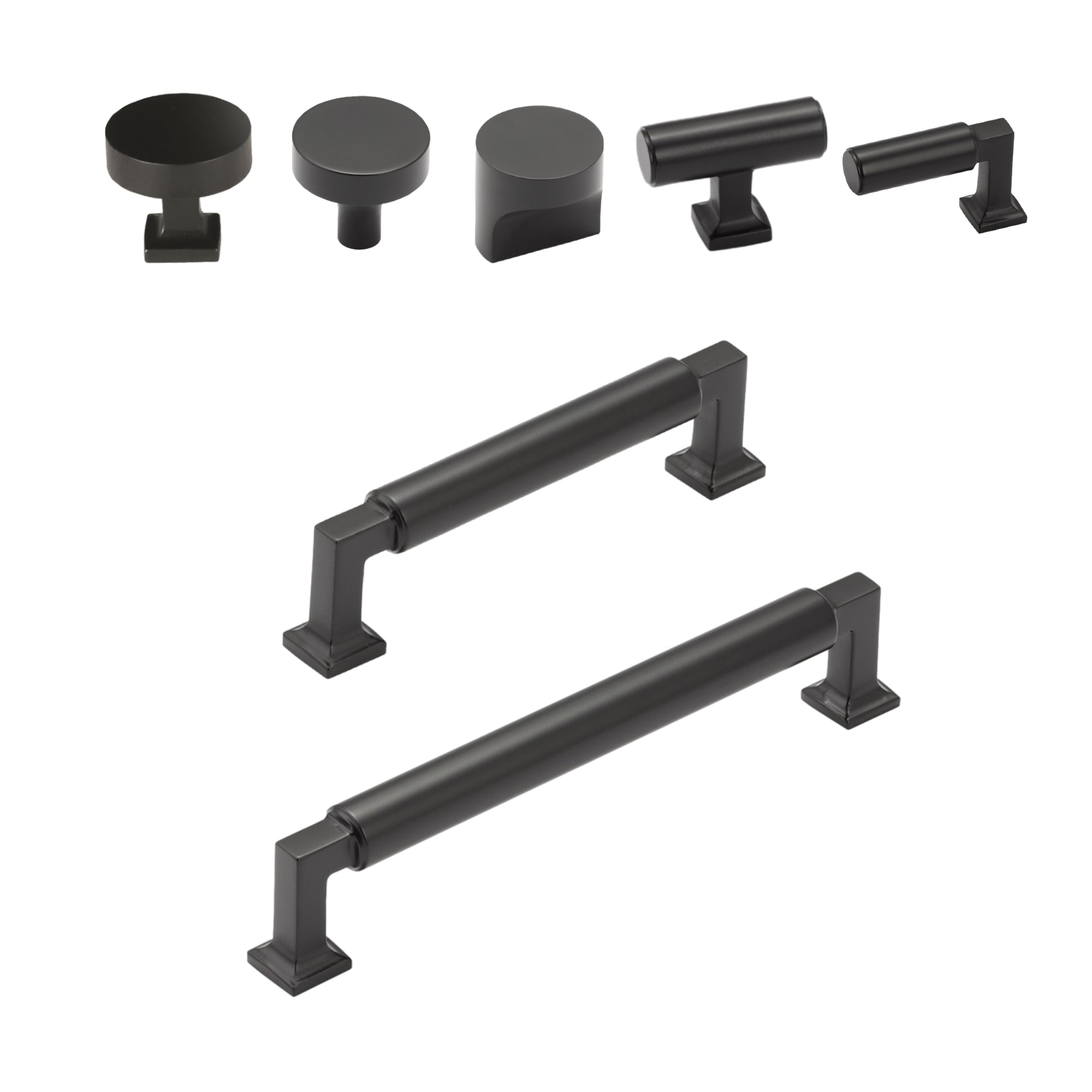 Matte Black Cabinet Knobs and Pulls - Modern Kitchen & Bathroom Hardware for Drawers and Cabinets - Durable Matte Finish for Home Decor and Furniture Upgrade