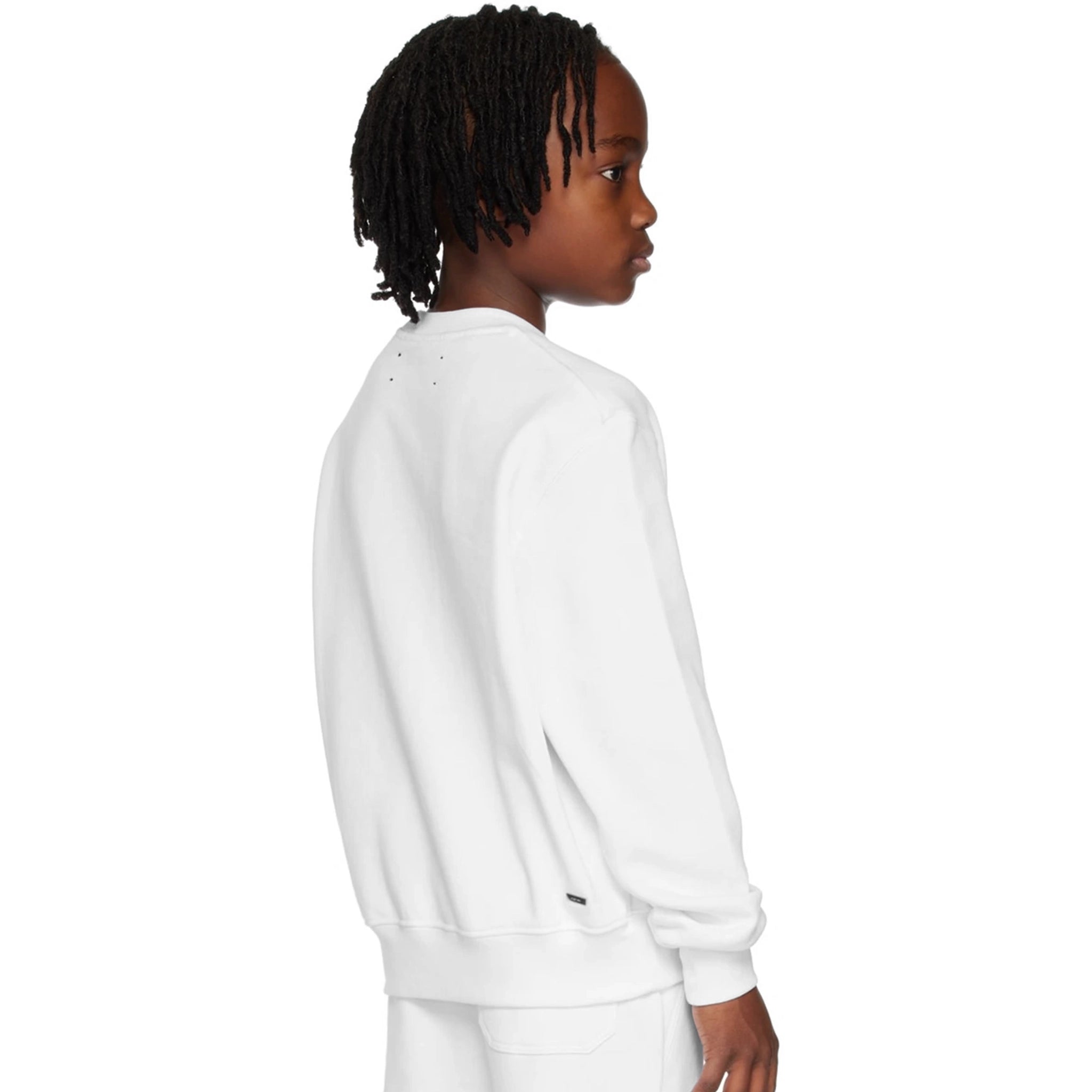 Amiri Kids MA Core Logo White Sweatshirt - Stylish Cotton Pullover for Boys & Girls - Perfect for School, Casual Wear & Family Outings