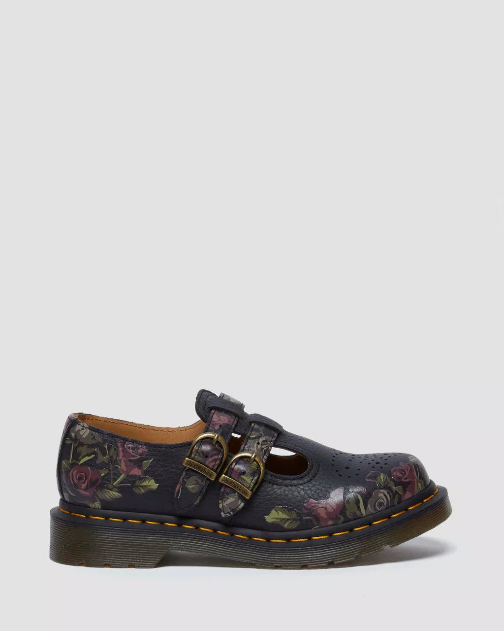 8065 Decayed Roses Nappa Mary Jane Shoes - Vintage Style Women's Flats for Casual Wear, Office & Date Night Outfits