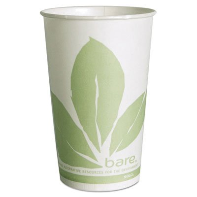 Solo Cups RW16BBD110CT 16oz Paper Cold Cups - Bare Design, 1000 Count Bulk Pack - Perfect for Parties, Events, and Beverage Service