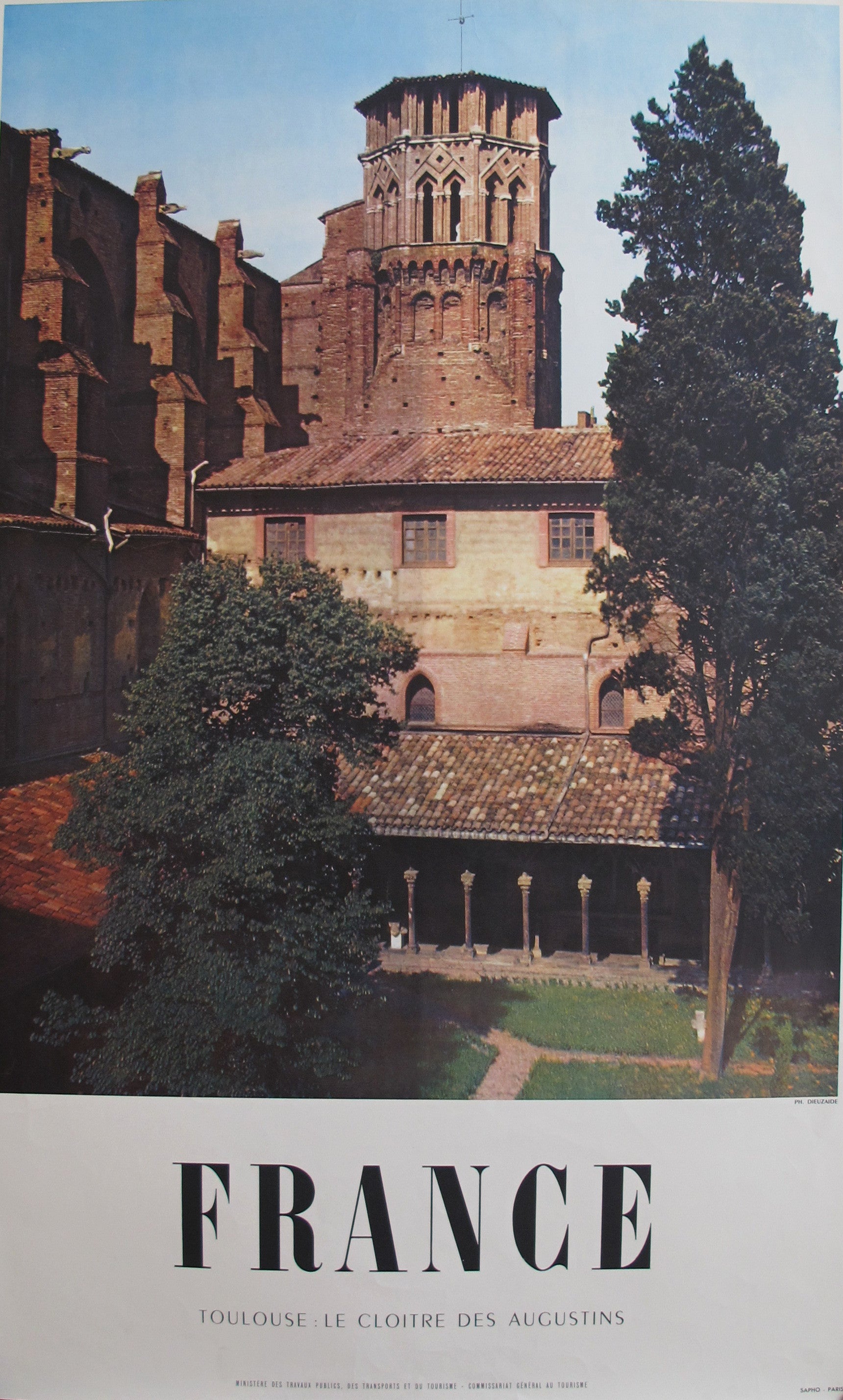 1950s Vintage Toulouse Travel Poster - Le Cloitre des Augustins Retro Wall Art | Perfect for Home Decor, Office & Travel Themed Rooms
