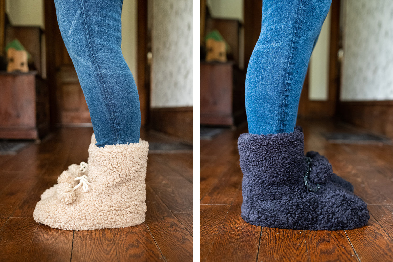 Genuine Sheepskin Wren Bootie Slippers for Women - Cozy Indoor/Outdoor Winter House Shoes for Relaxing at Home