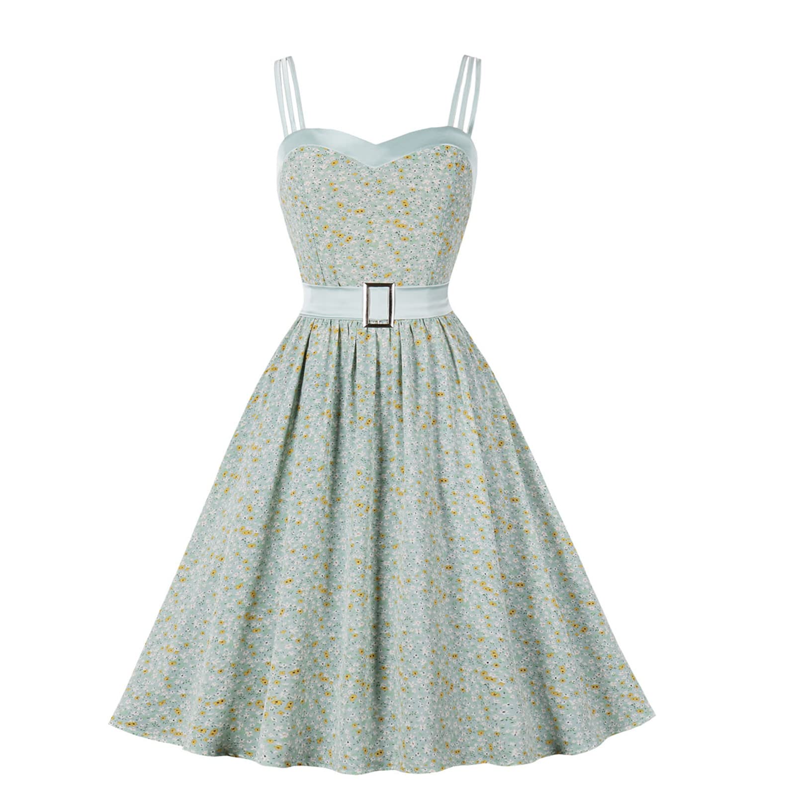 Vintage Women's Slip Dress with Bow Knot - Polka Dot Tea Dress for Casual Wear & Decoration - Blue | Perfect for Parties, Dates & Everyday Outfits