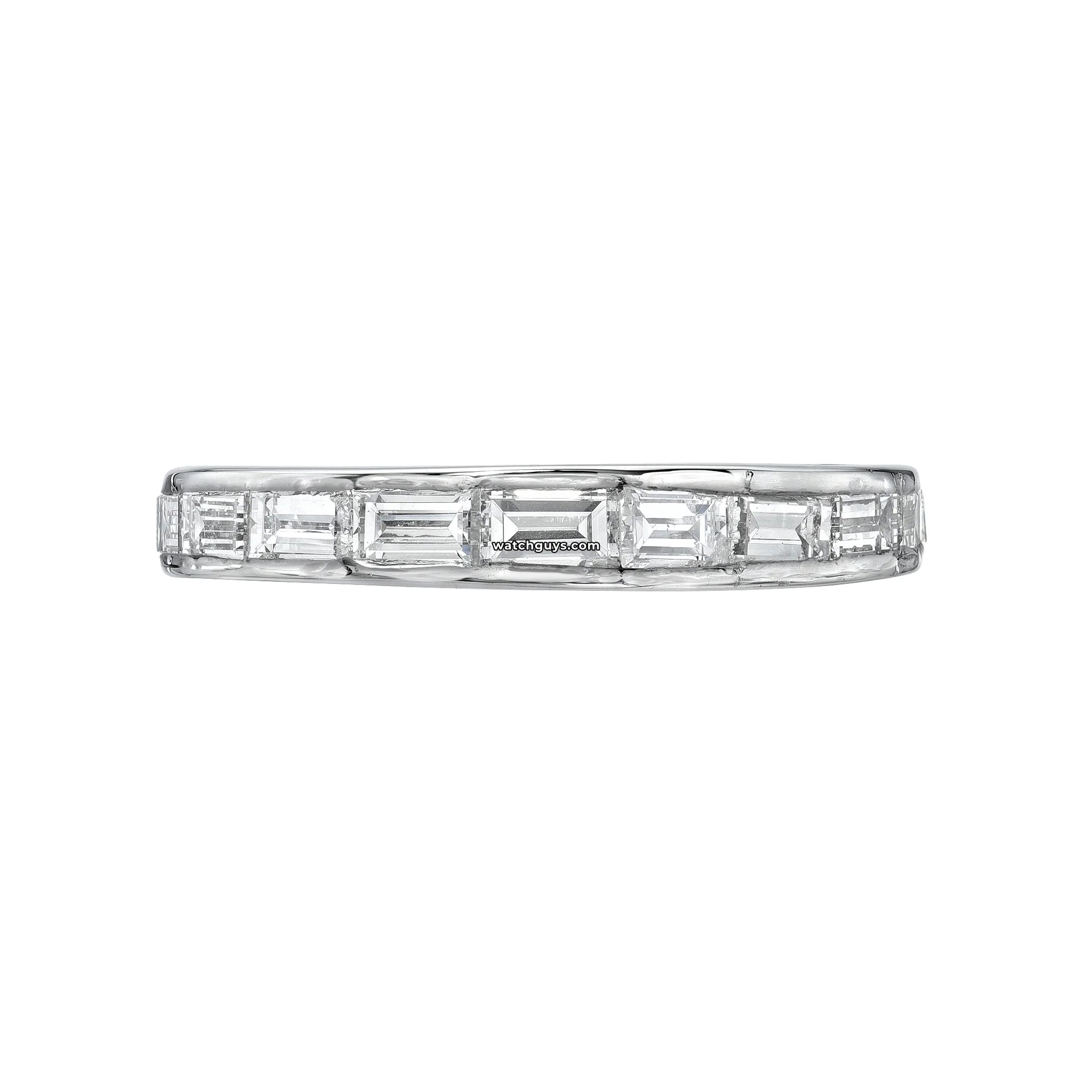 Tiffany & Co. Platinum Baguette Eternity Wedding Band Ring for Women - Perfect for Engagement, Anniversary & Special Occasion Gifts