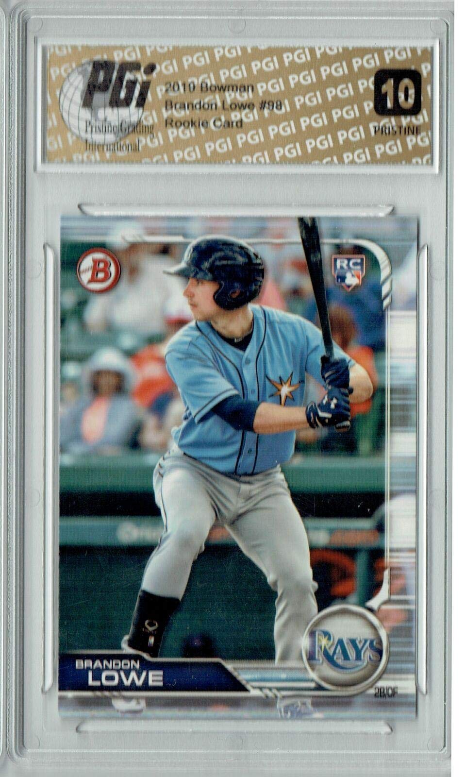 Brandon Lowe 2019 Bowman Chrome #98 Rookie Card PGI 10 Gem Mint - Tampa Bay Rays Baseball Trading Card for Collectors & Investors - Perfect for Sports Memorabilia Displays & Card Showcases